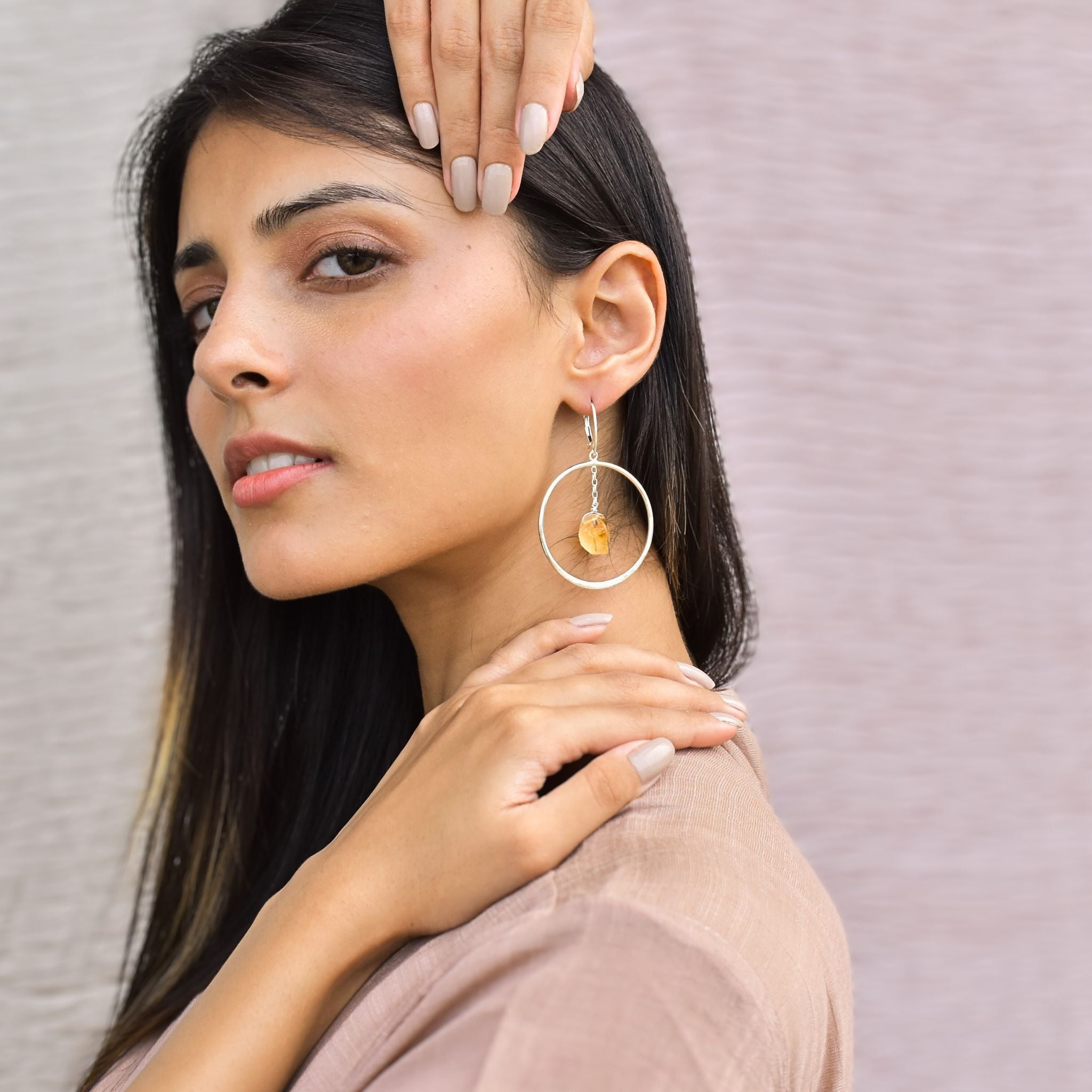 Geode - Citrine Earrings