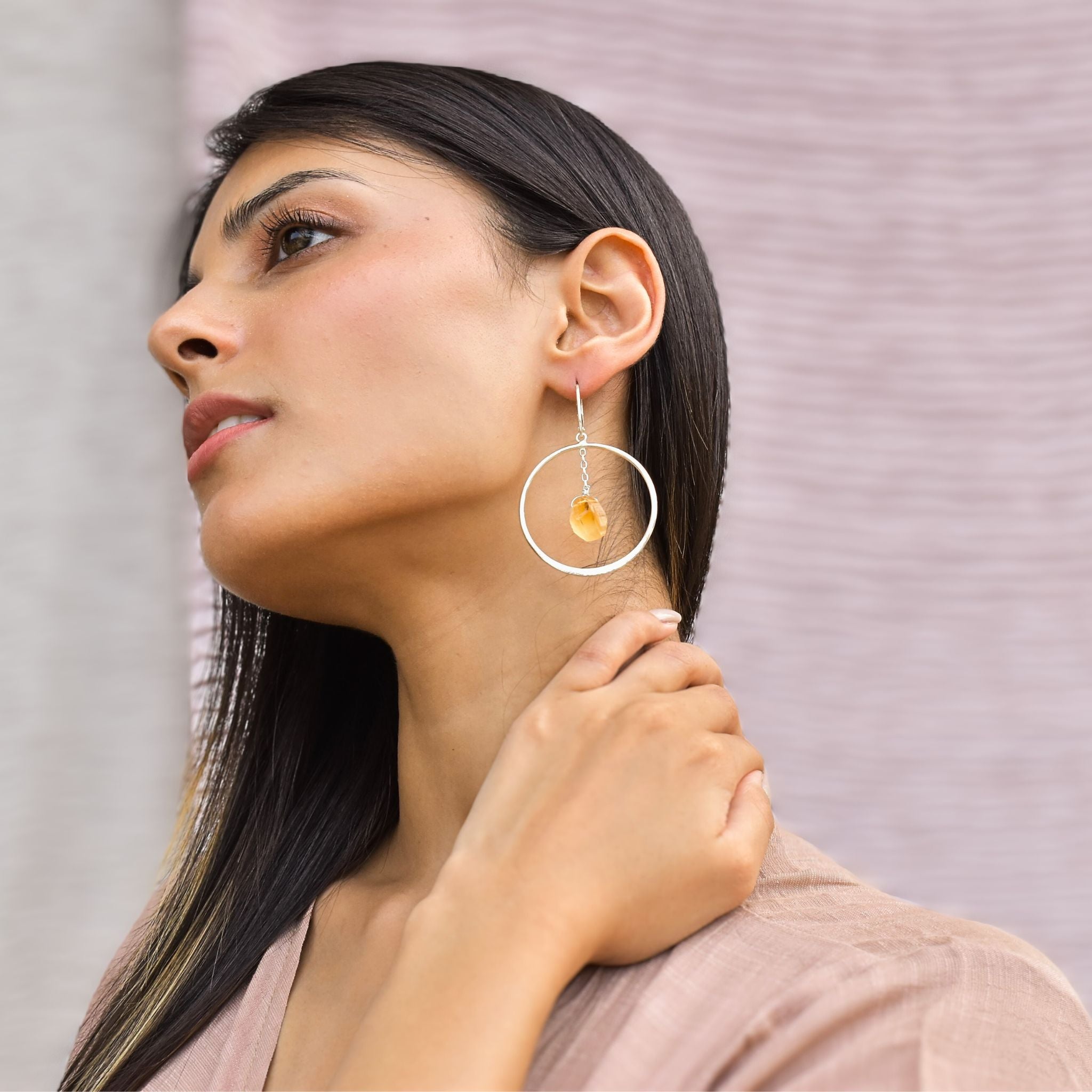Geode - Citrine Earrings