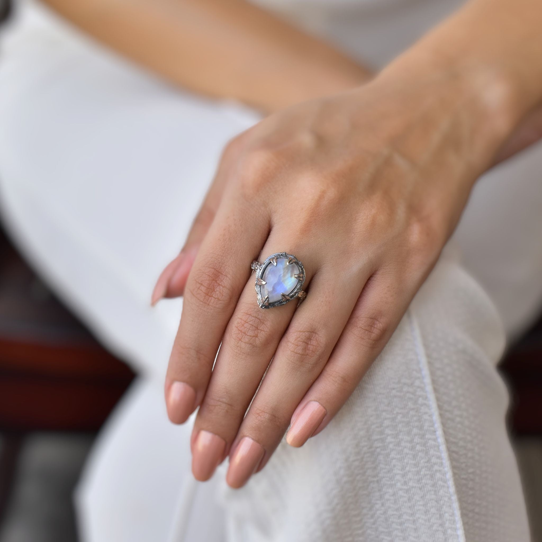 Twiggy Elegance - Moonstone Ring