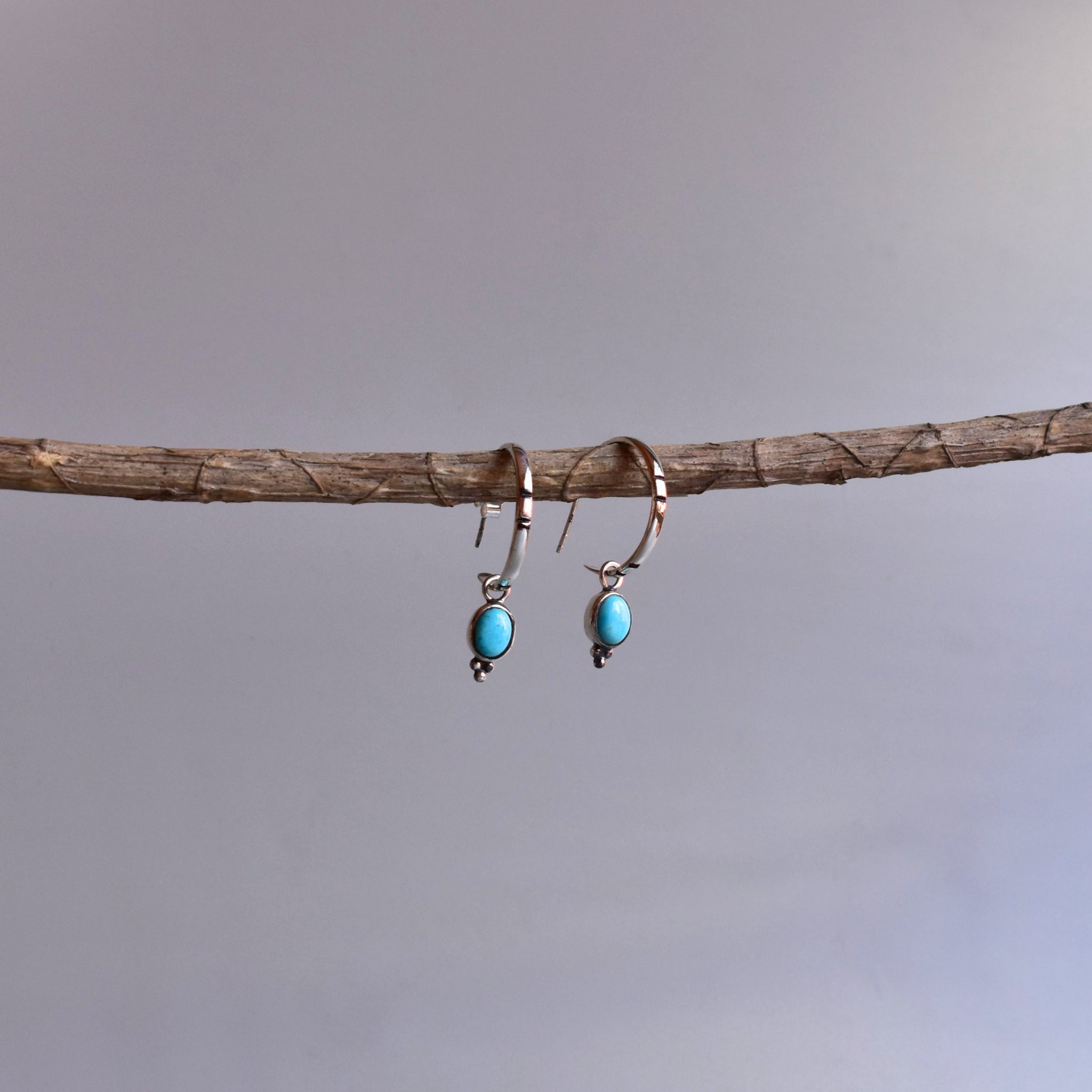 Boho Crescent - Turquoise Hoop Earrings
