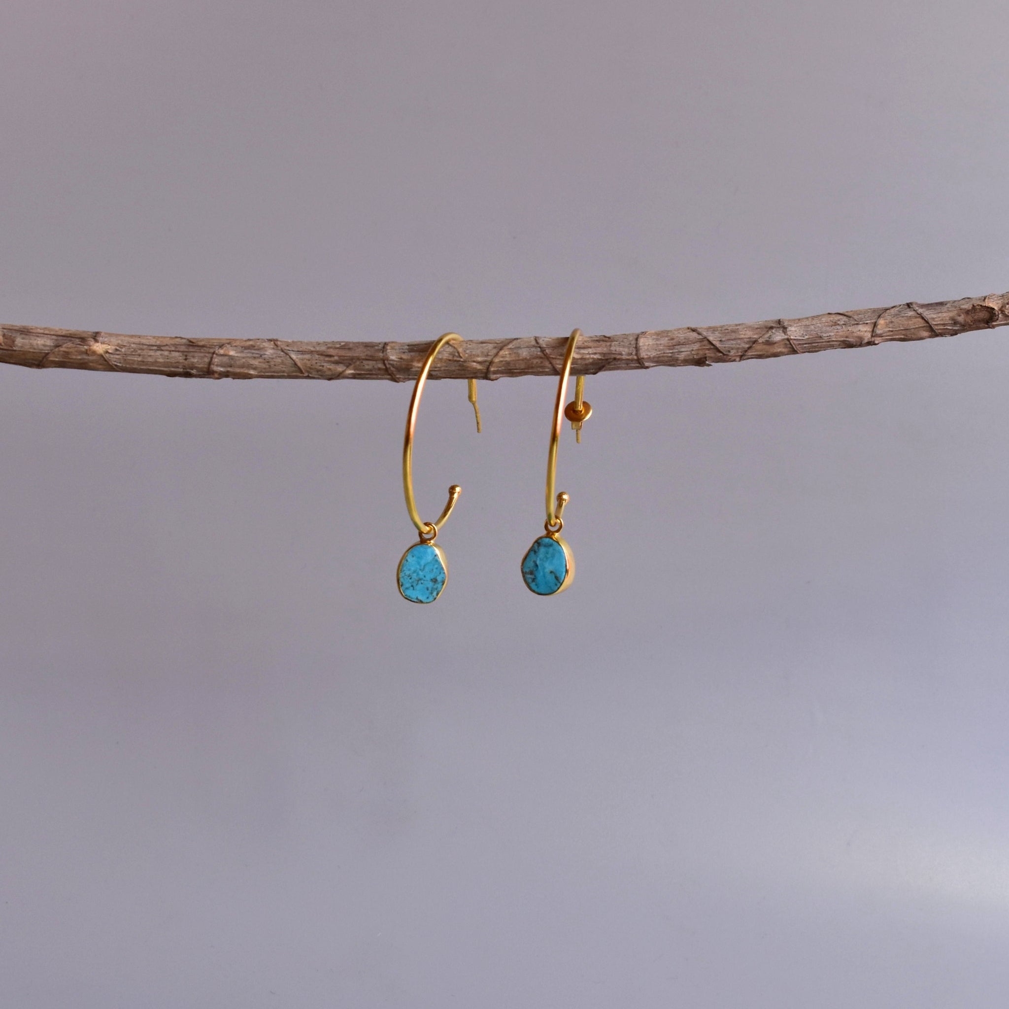 Gypsy Earth - Turquoise Hoop Earrings