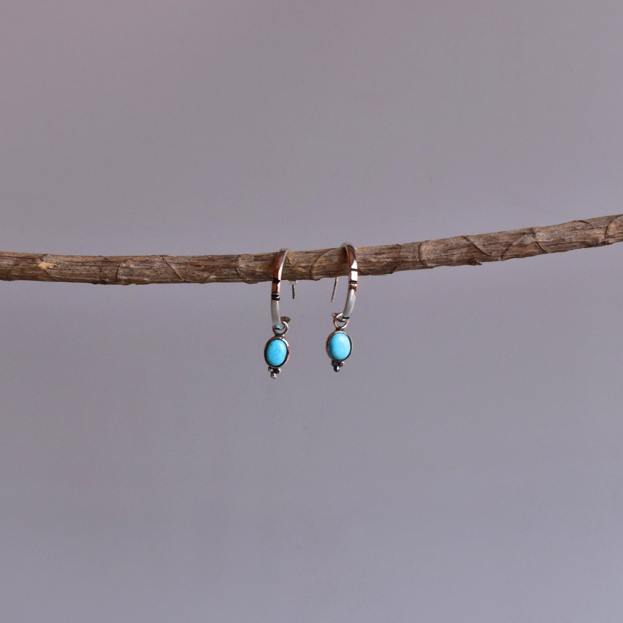 Boho Crescent - Turquoise Hoop Earrings