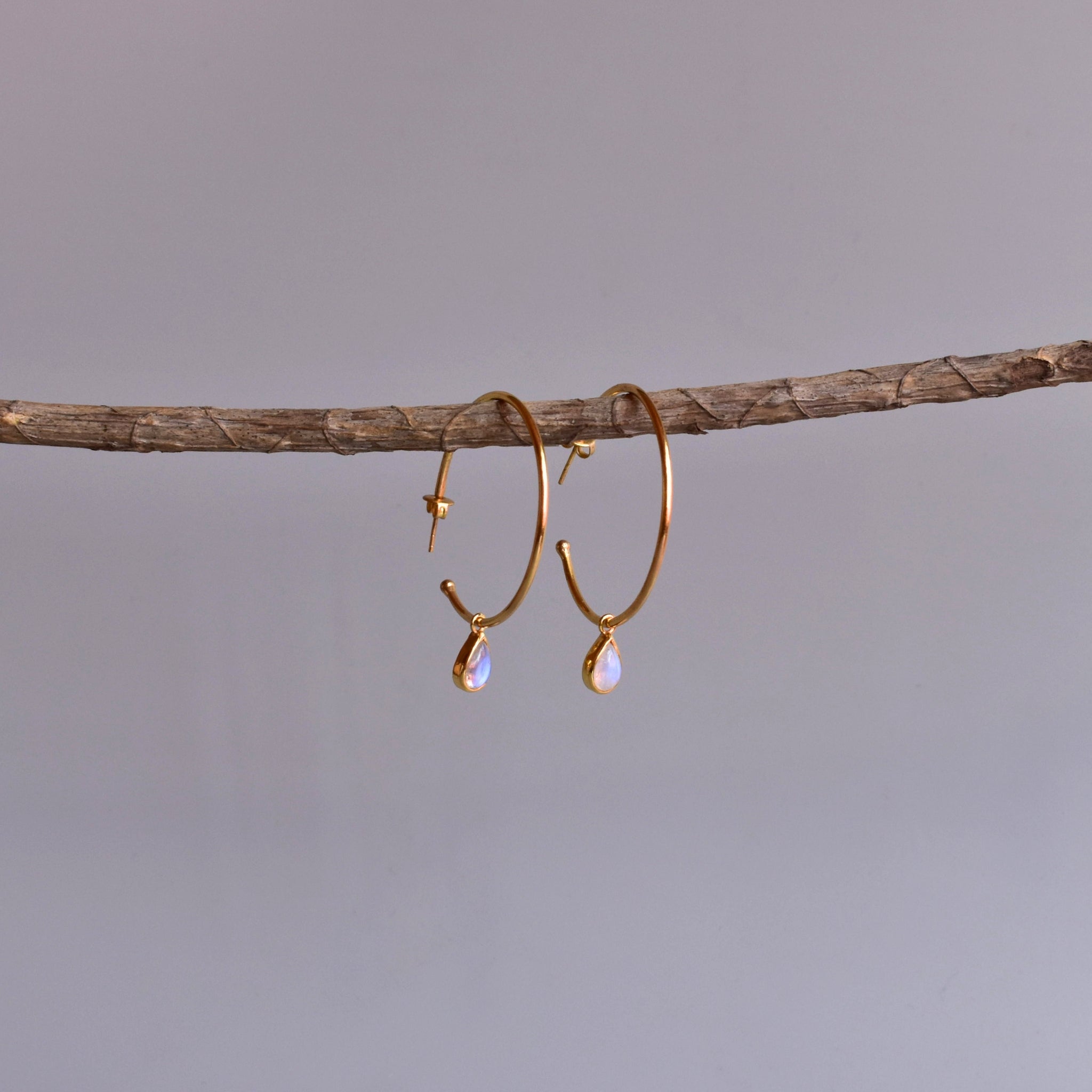Canyon - Moonstone Hoop Earrings