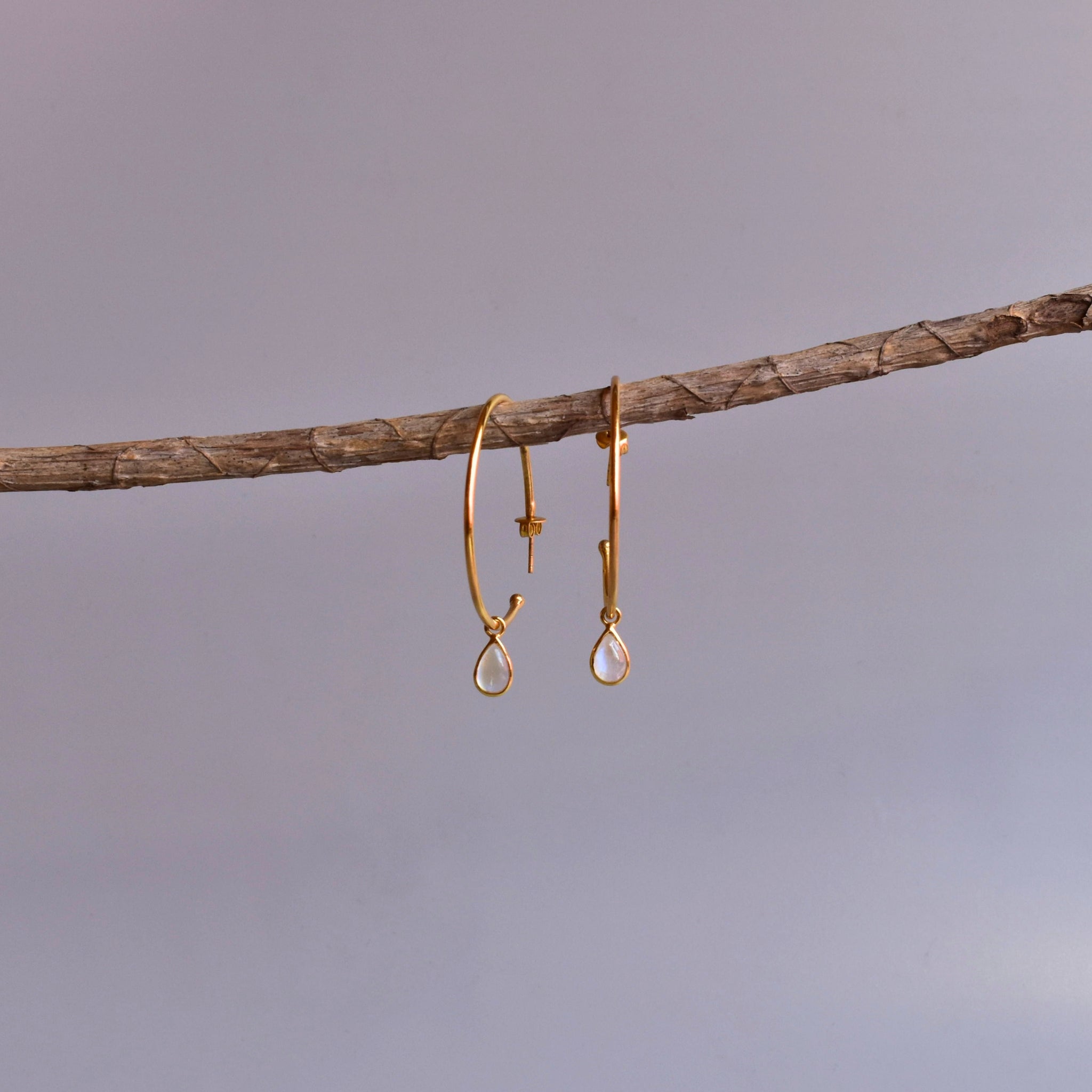 Canyon - Moonstone Hoop Earrings