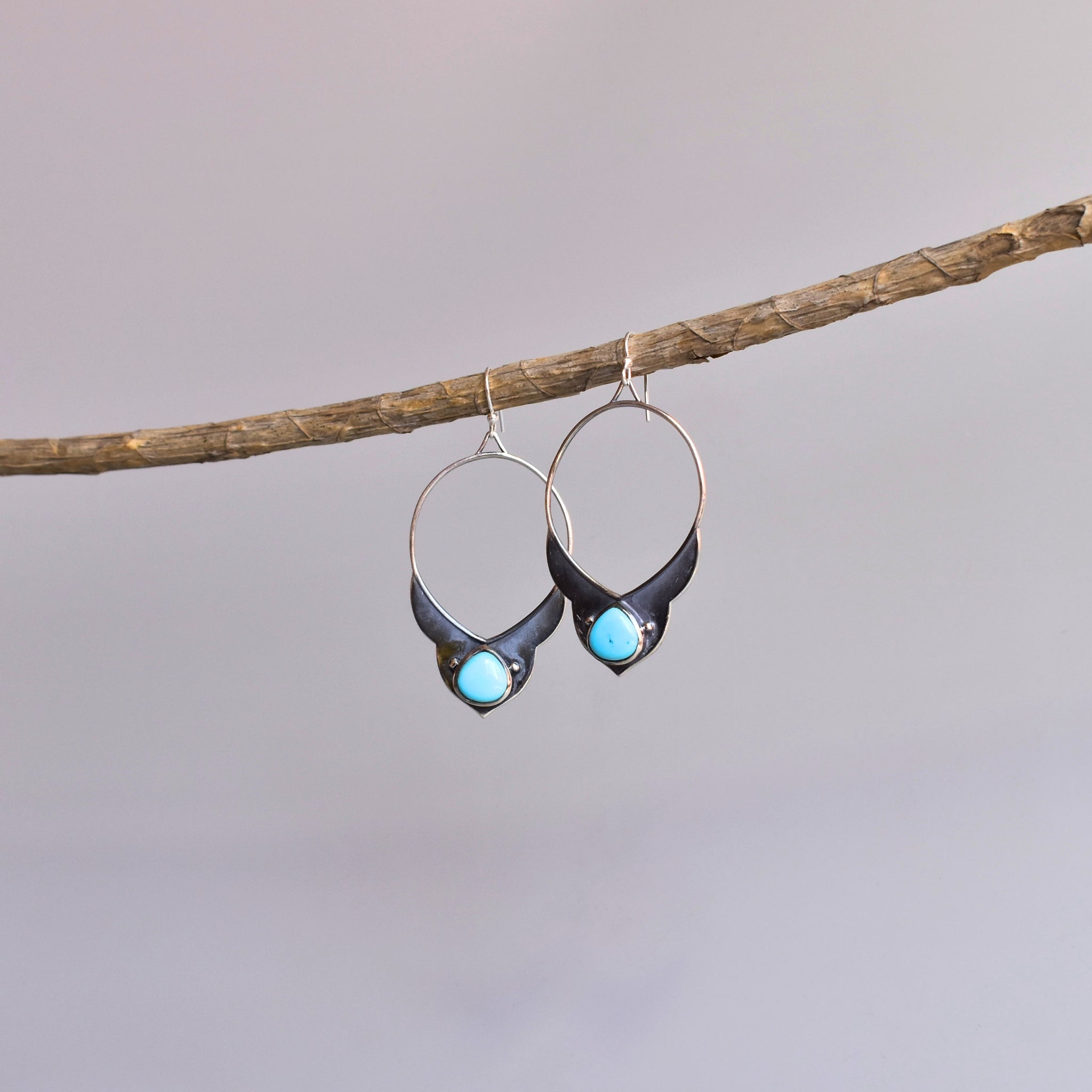 Nomad Horn - Turquoise Earrings