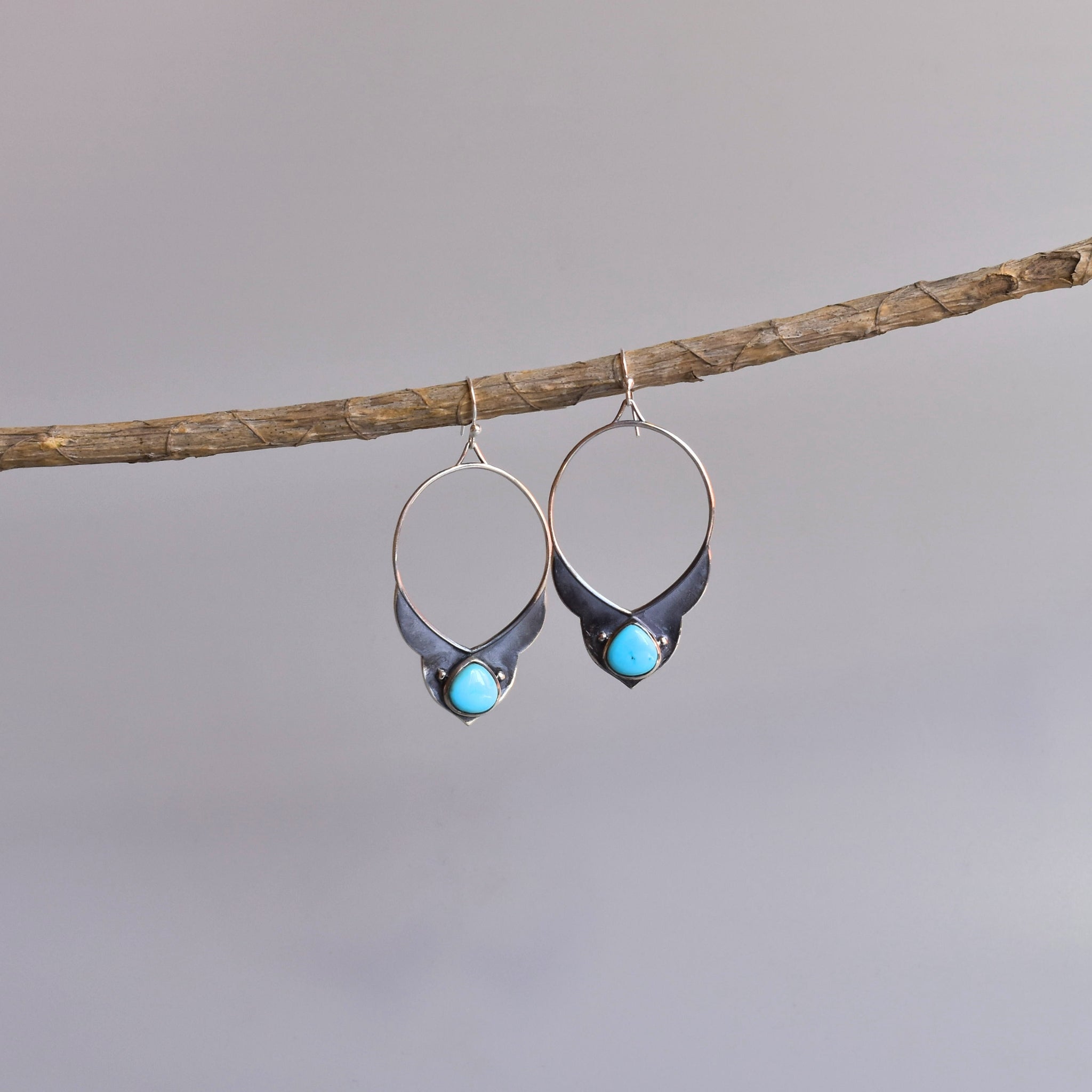 Nomad Horn - Turquoise Earrings