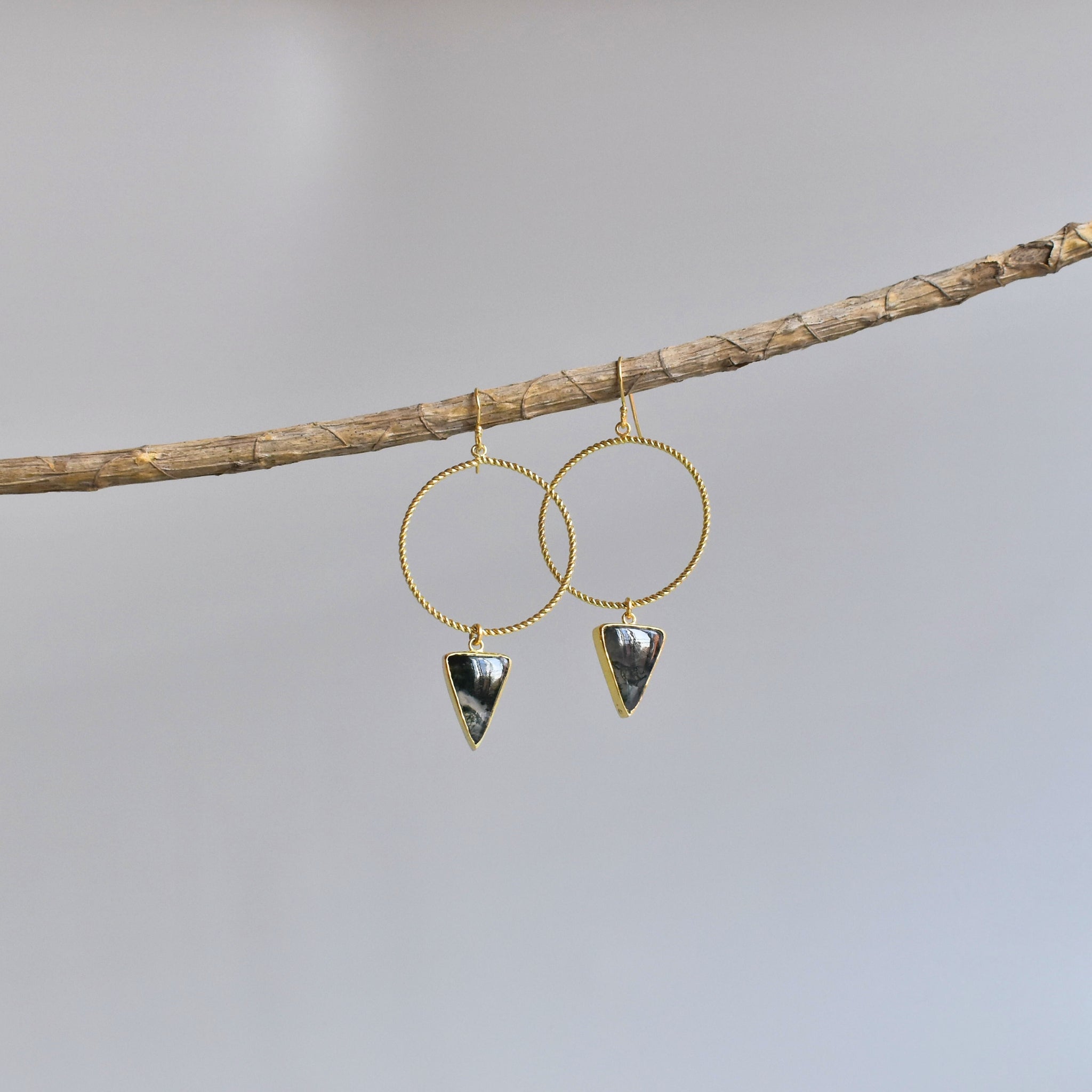 Nexus - Moss Agate Earrings