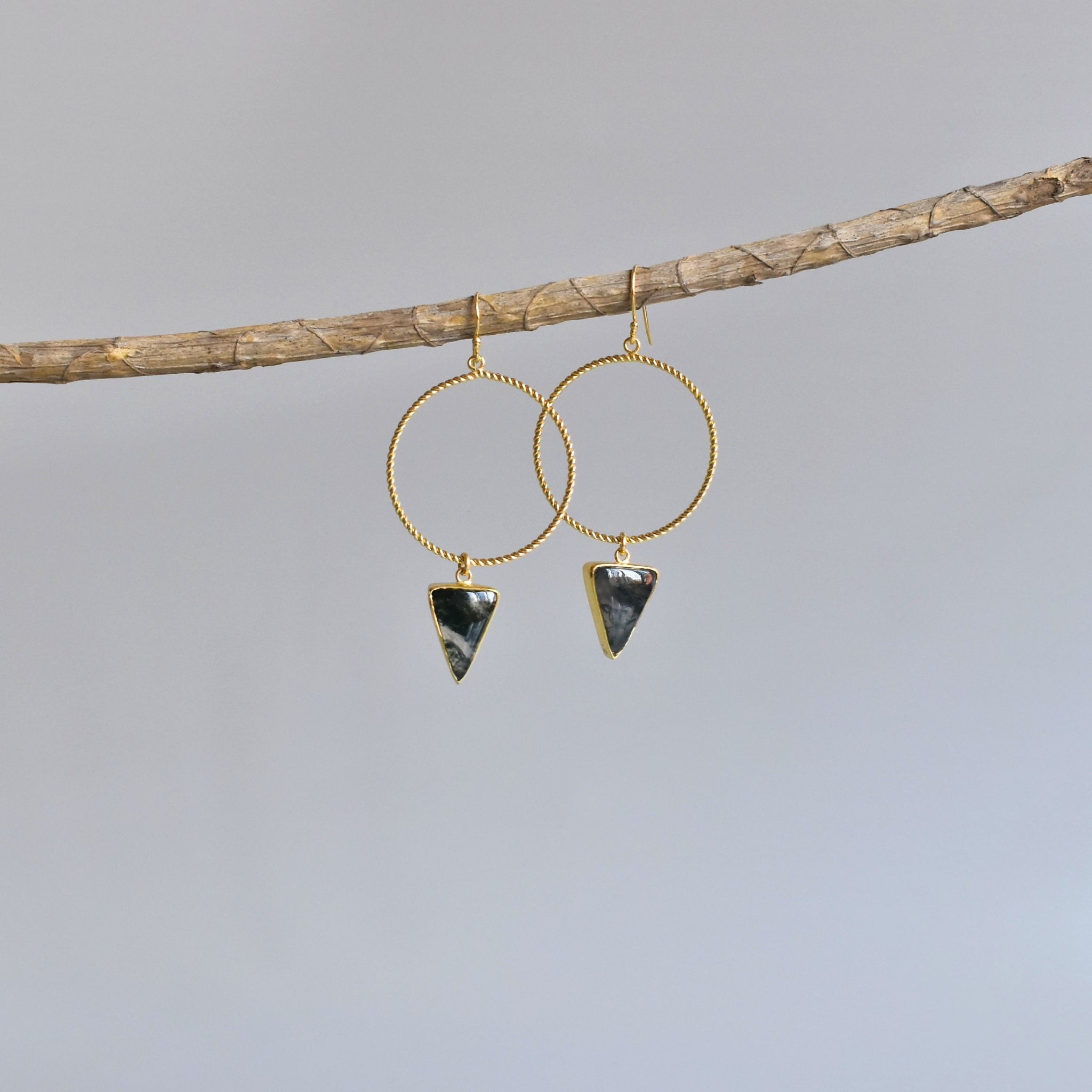 Nexus - Moss Agate Earrings