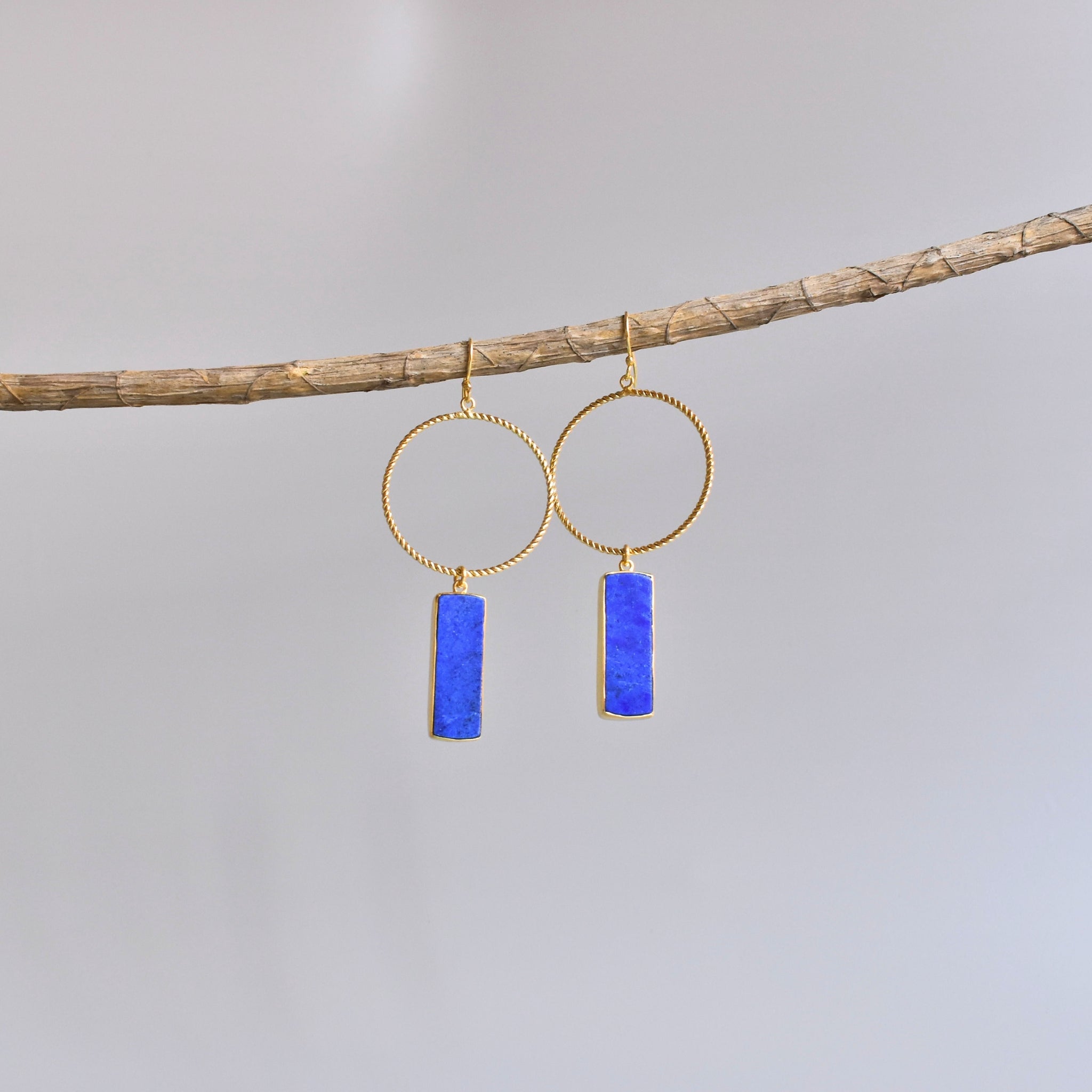 Artisan Bar - Lapis lazuli Earrings