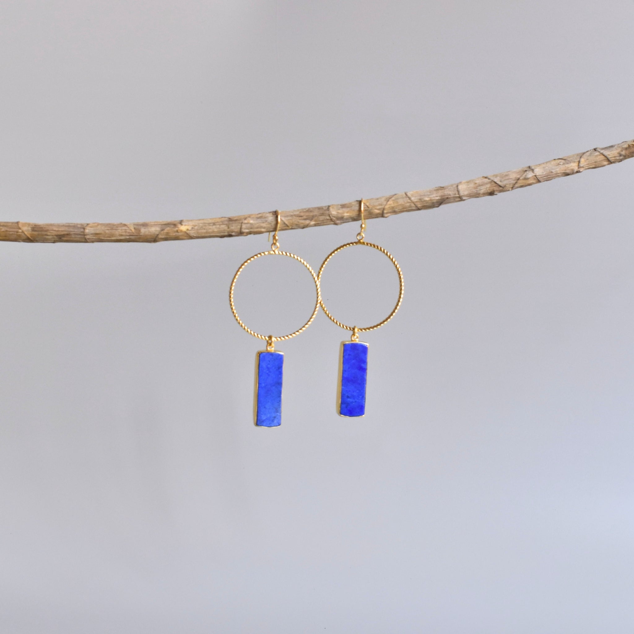 Artisan Bar - Lapis lazuli Earrings