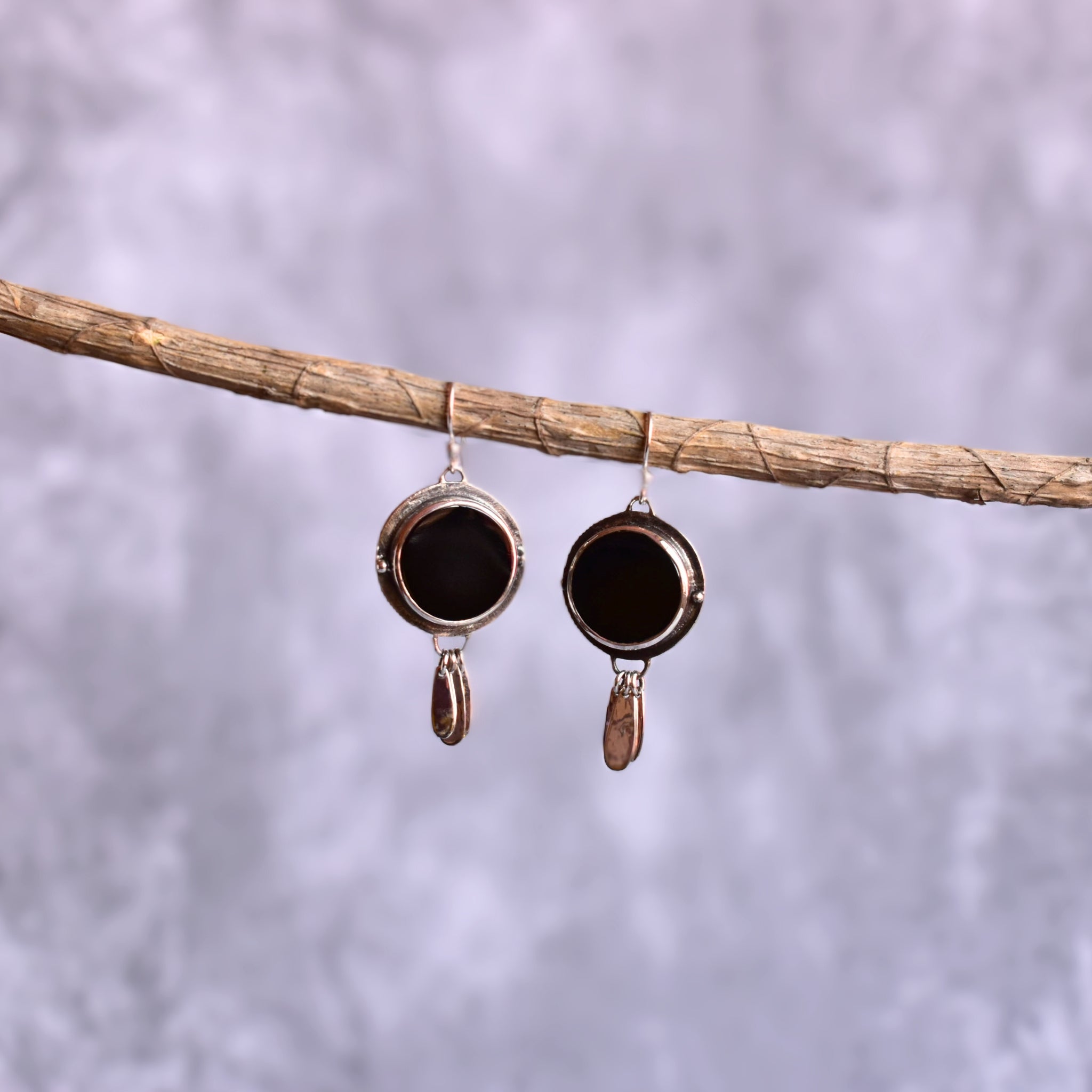 Heritage Discs - Black Onyx Earrings