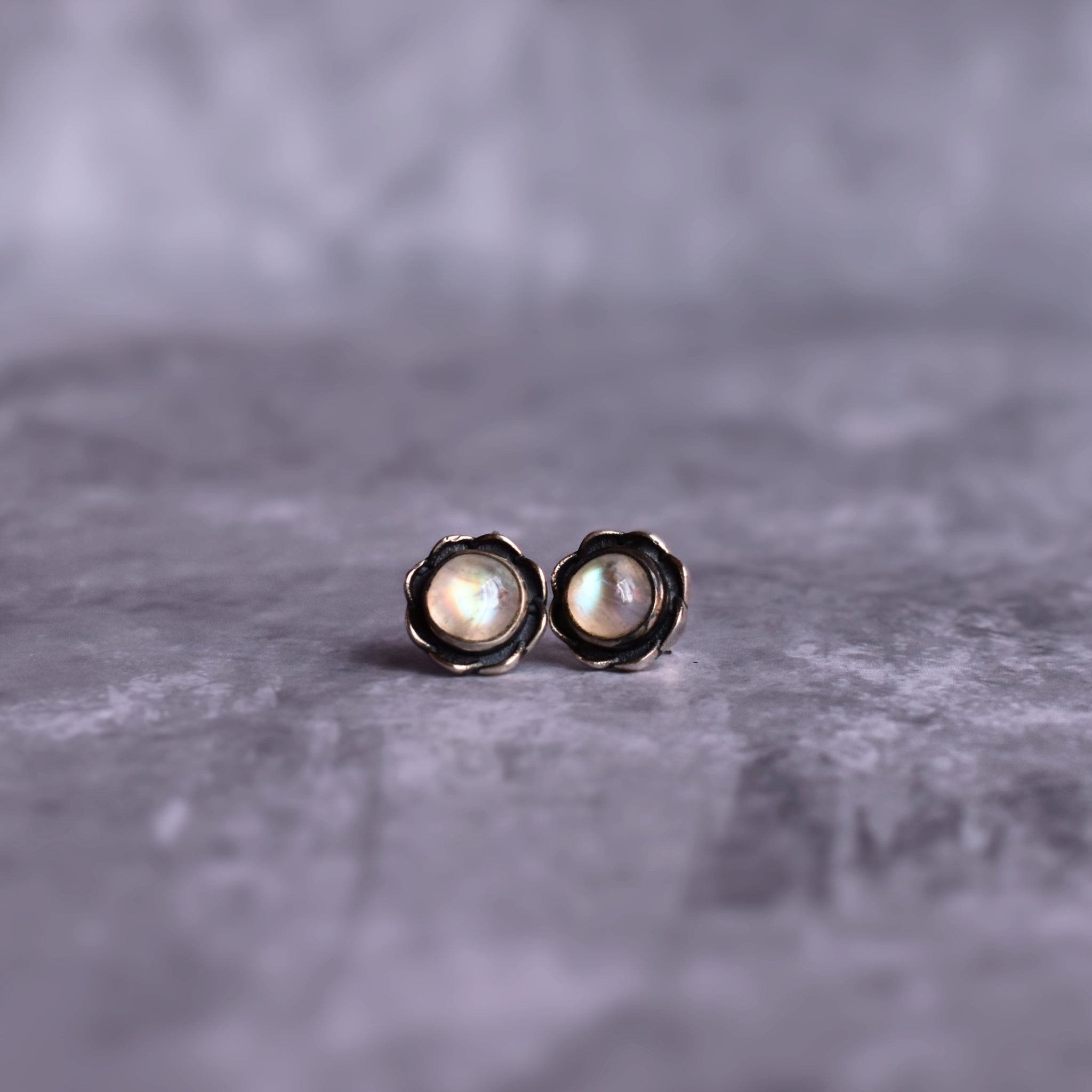 Solar Ray - Moonstone Studs