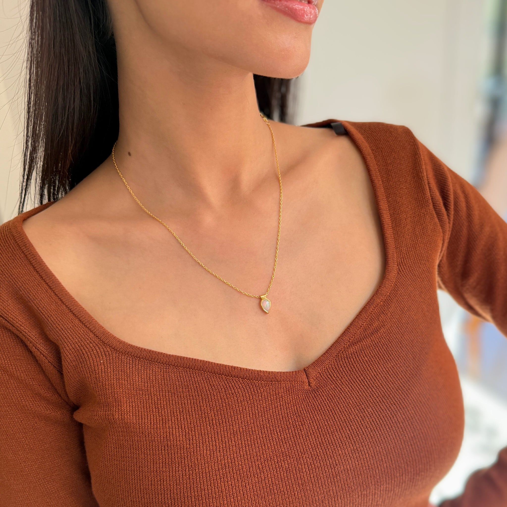 Dewdrop - Opal Necklace
