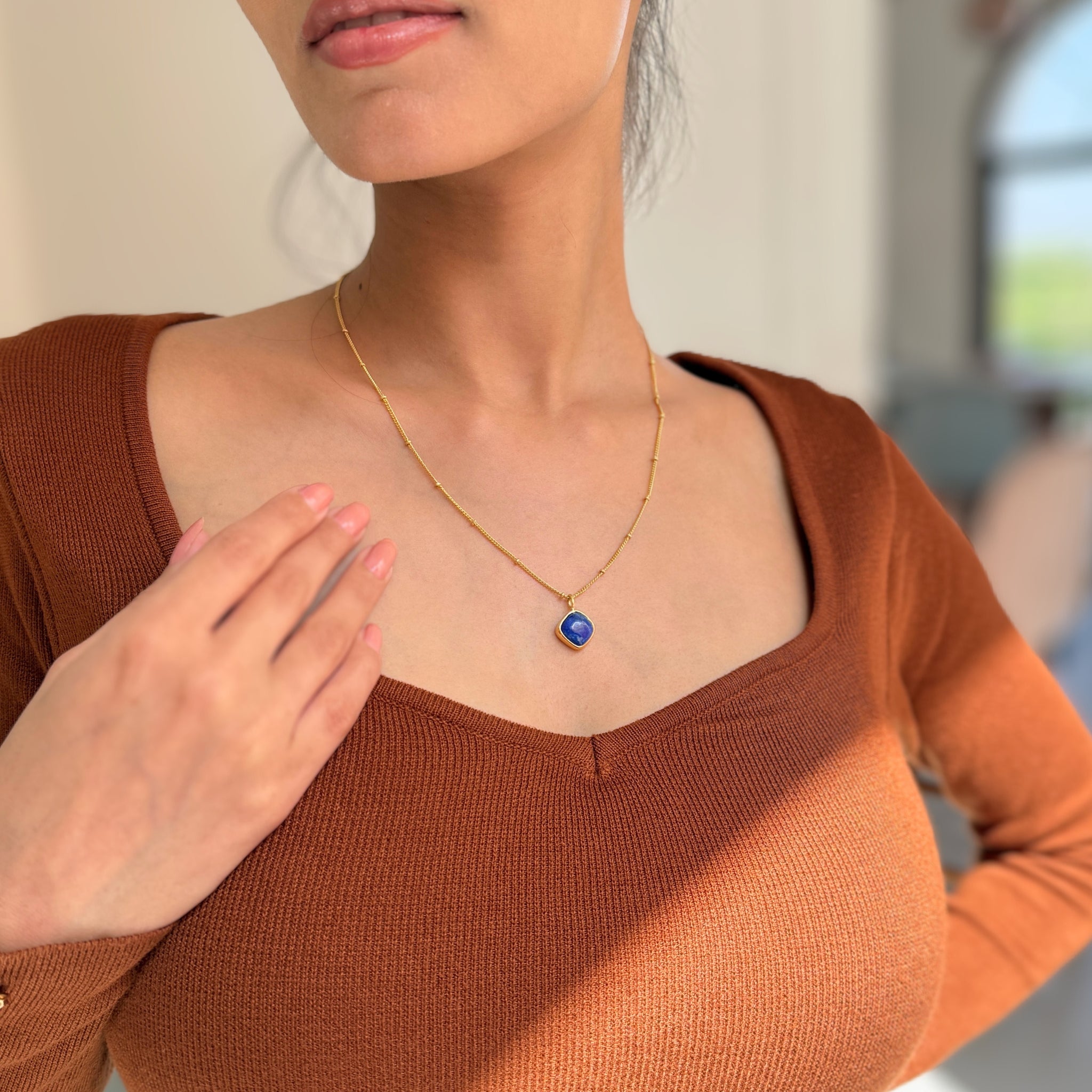 Cushion - Lapis Necklace