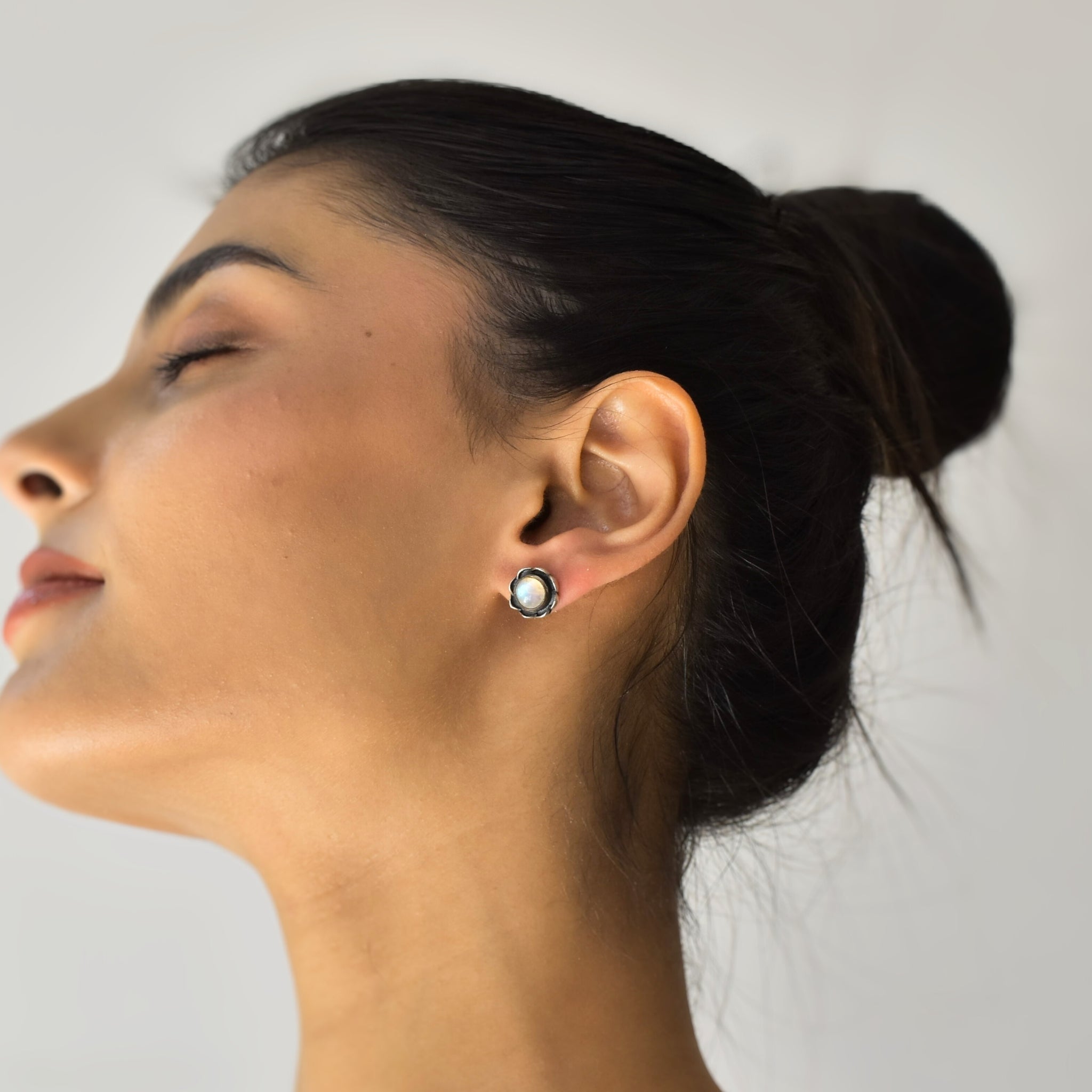 Solar Ray - Moonstone Studs