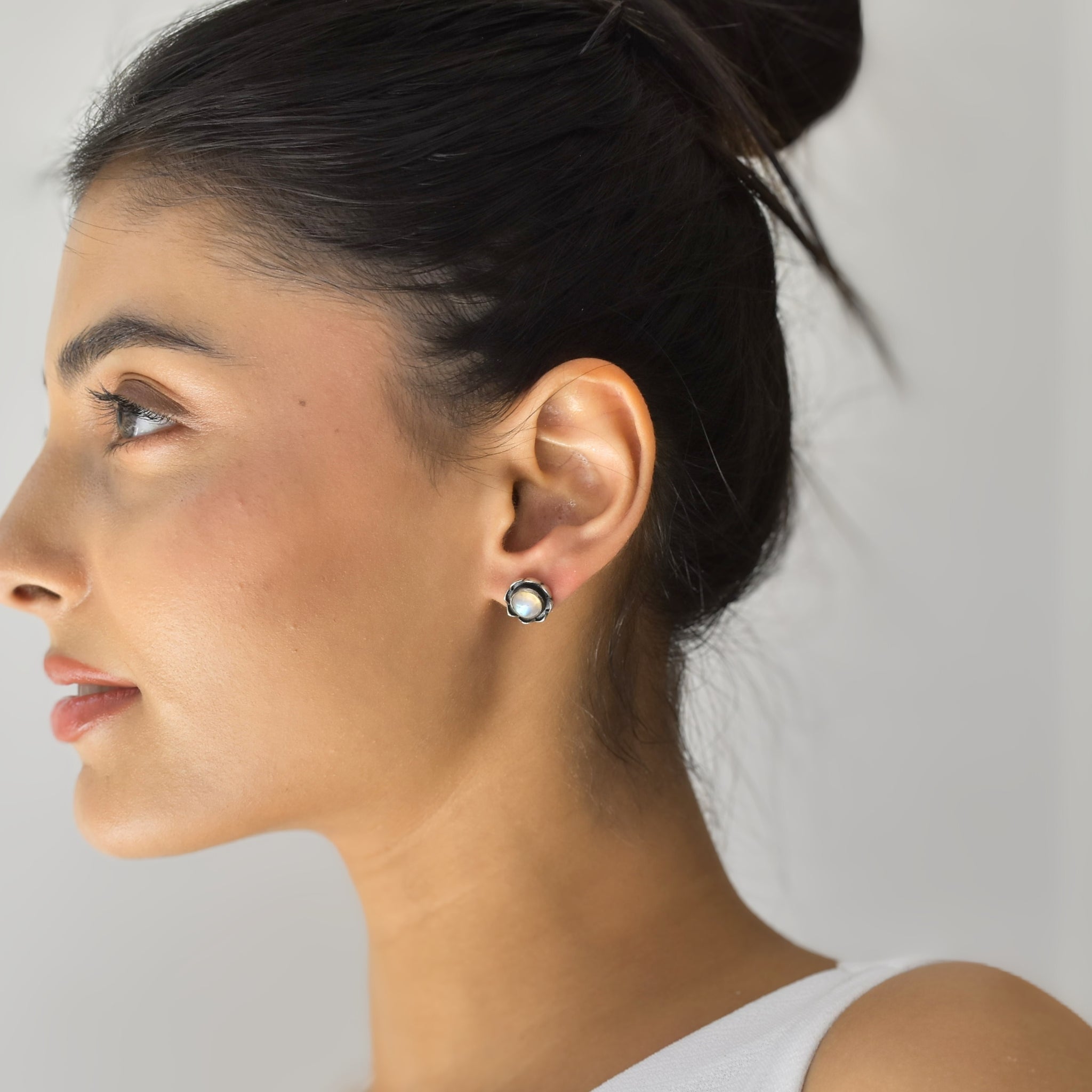 Solar Ray - Moonstone Studs