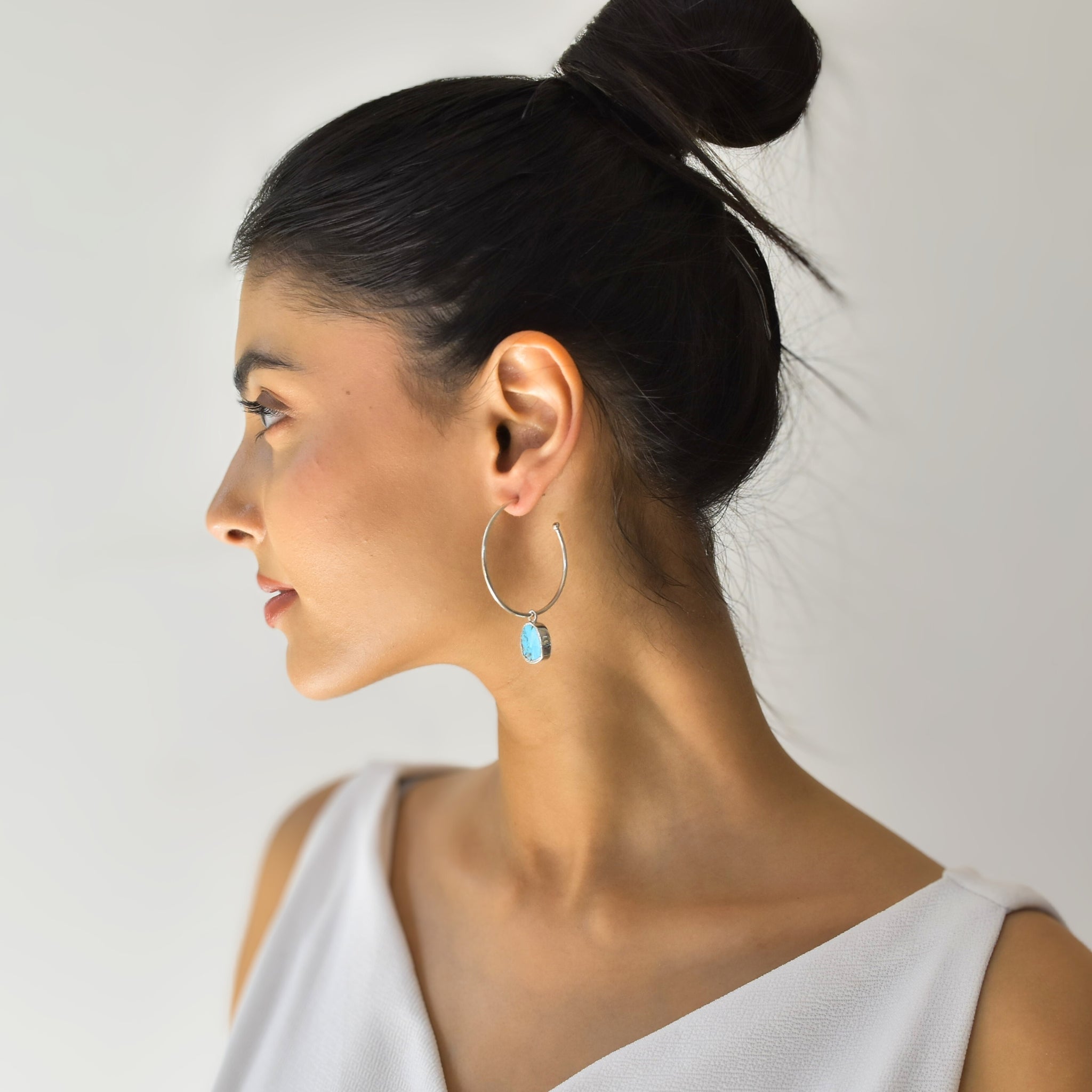 Gypsy Earth - Turquoise Hoop Earrings