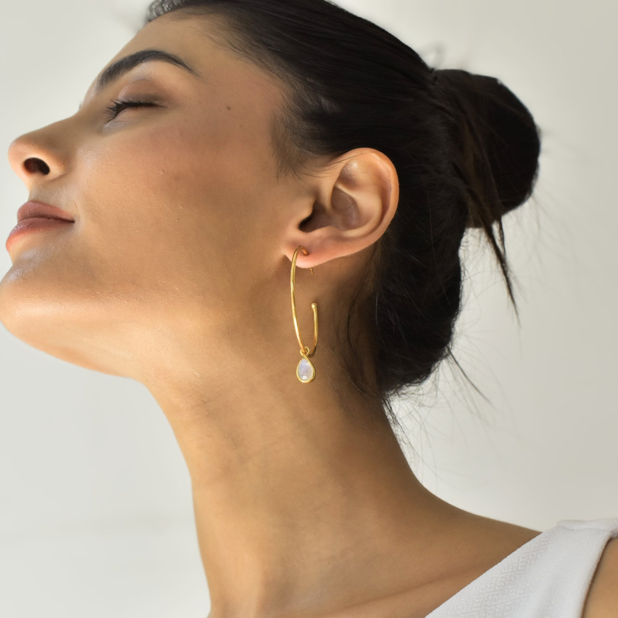 Canyon - Moonstone Hoop Earrings