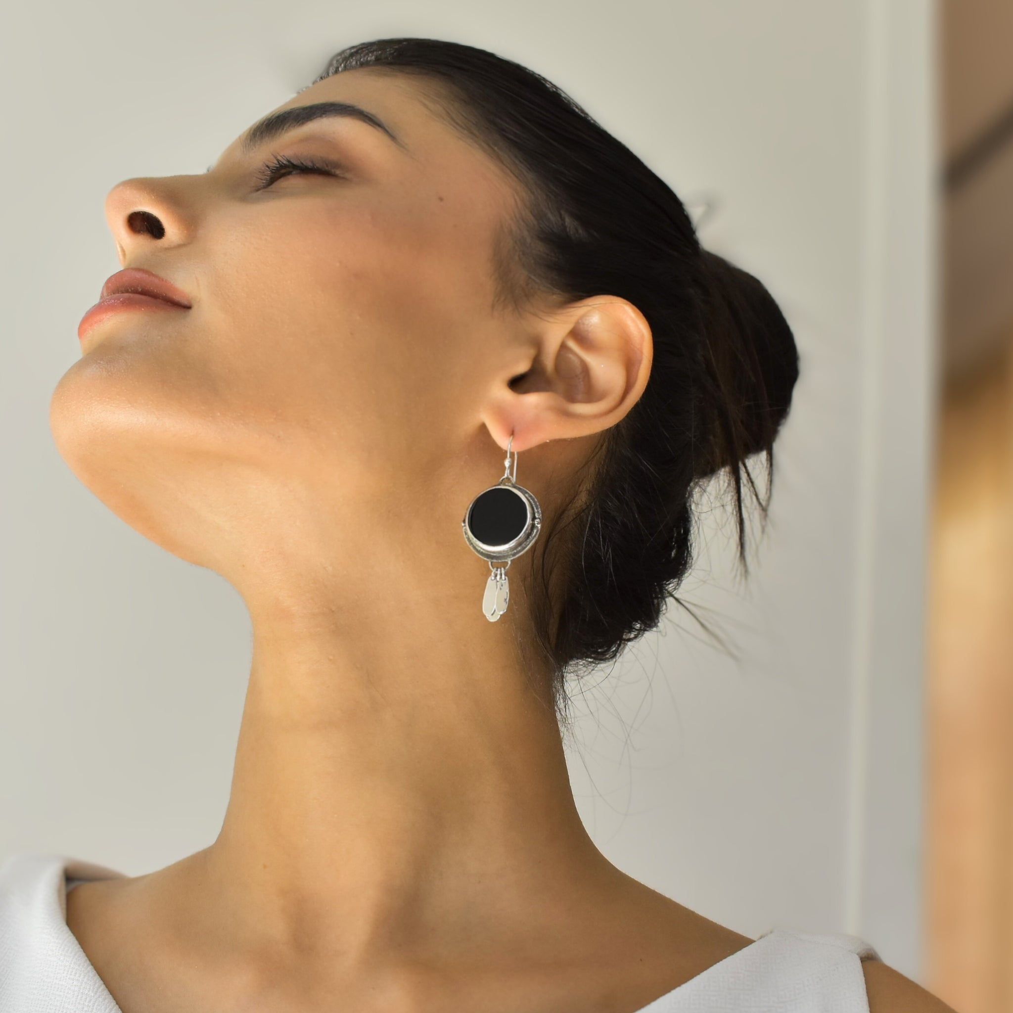 Heritage Discs - Black Onyx Earrings