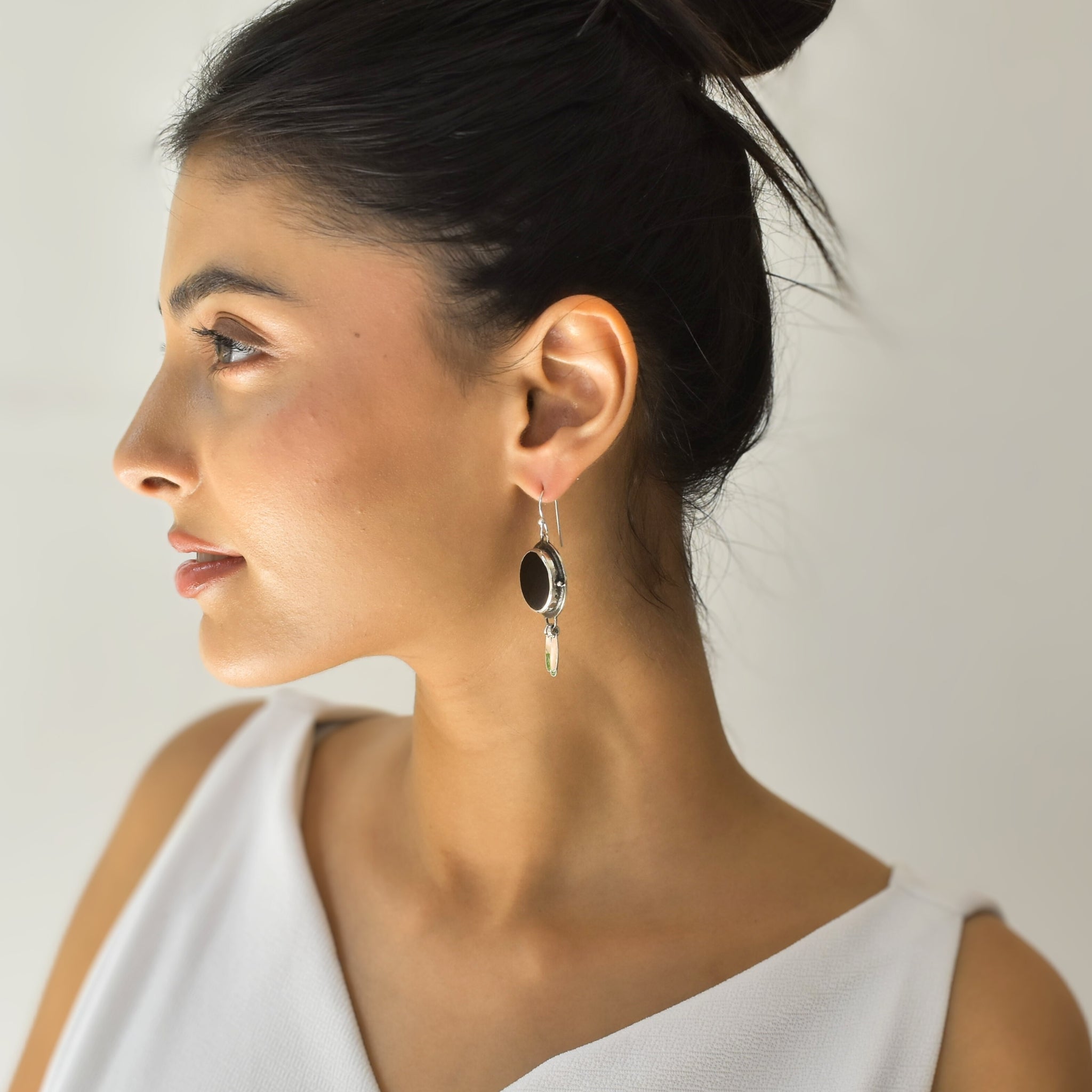 Heritage Discs - Black Onyx Earrings