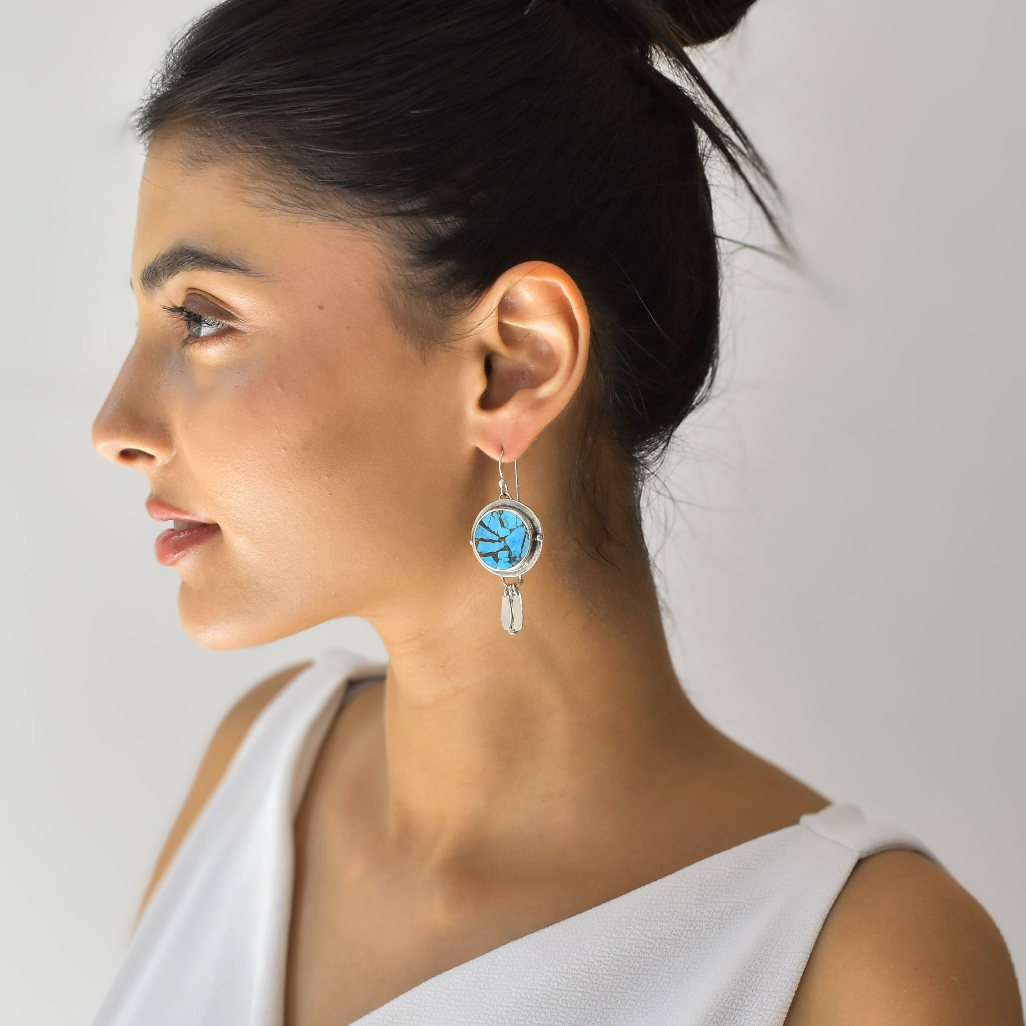 Heritage Discs - Turquoise Dangle
