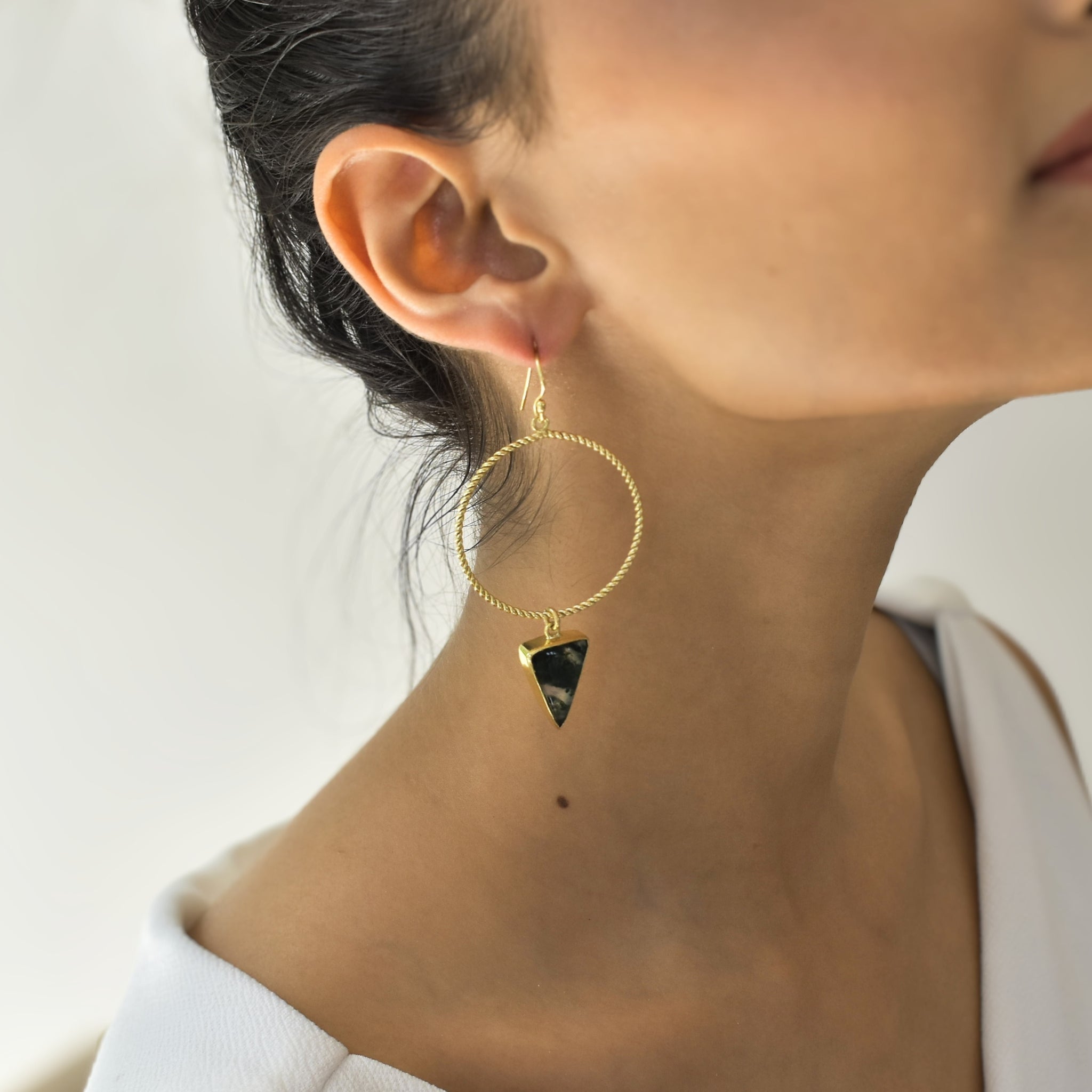 Nexus - Moss Agate Earrings