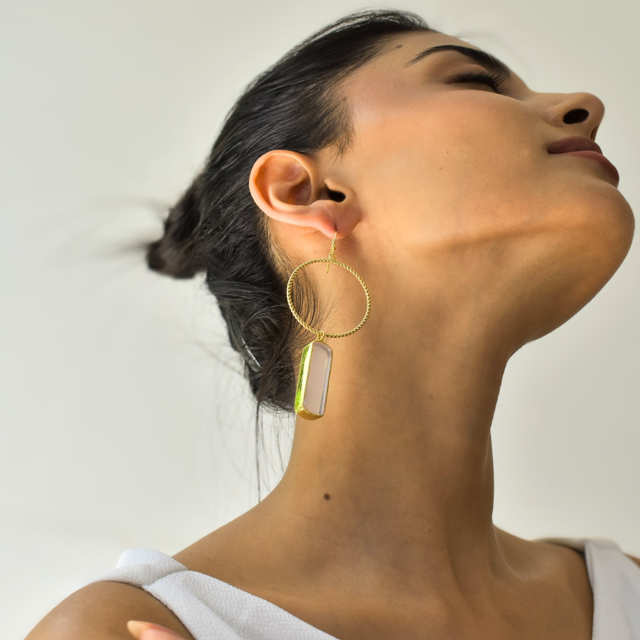 Artisan Bar - Rose Quartz Earrings