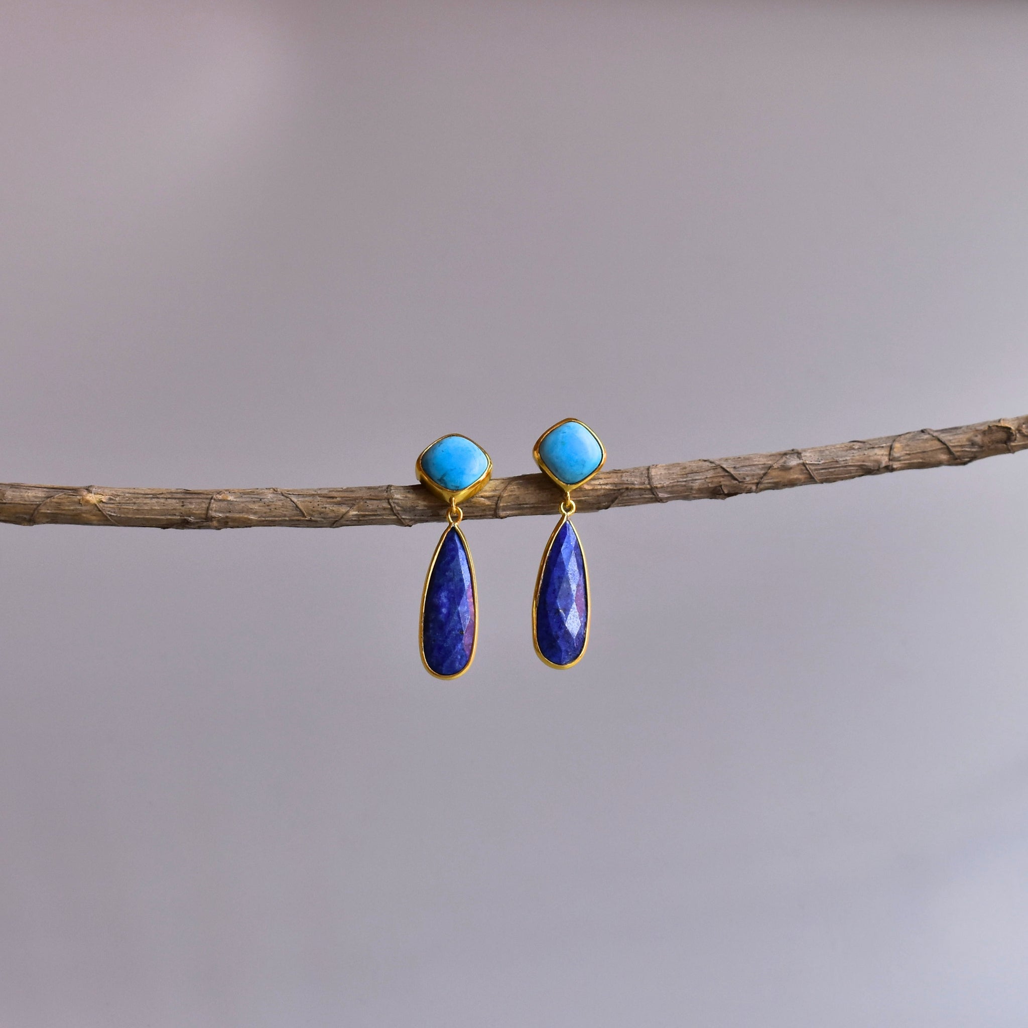 Duo - Turquoise & Lapis Earrings