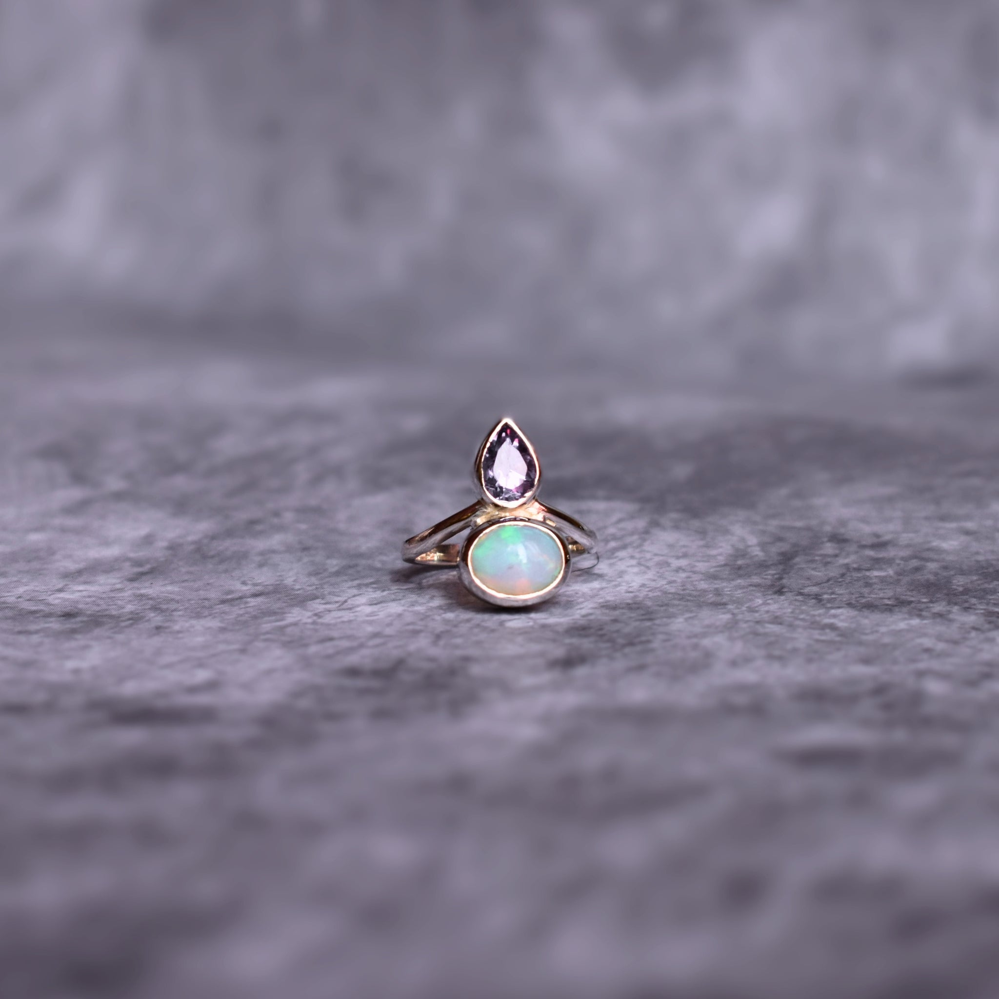 Celeste Crown - Opal and Amethyst Ring