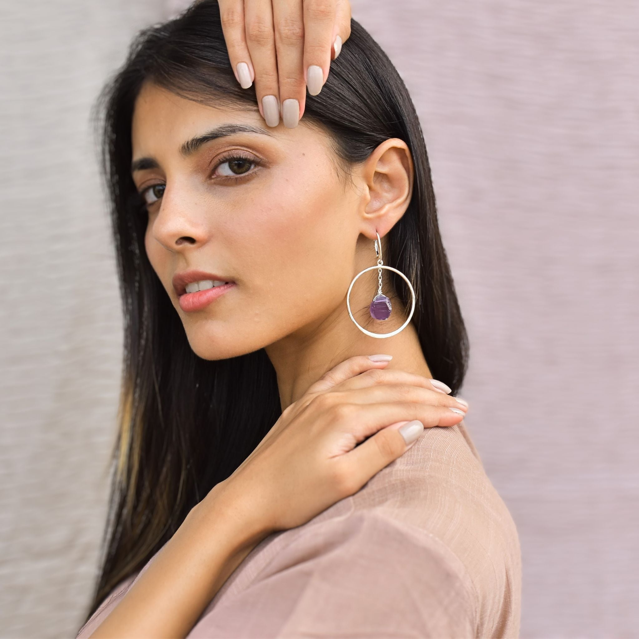 Geode - Amethyst Earrings