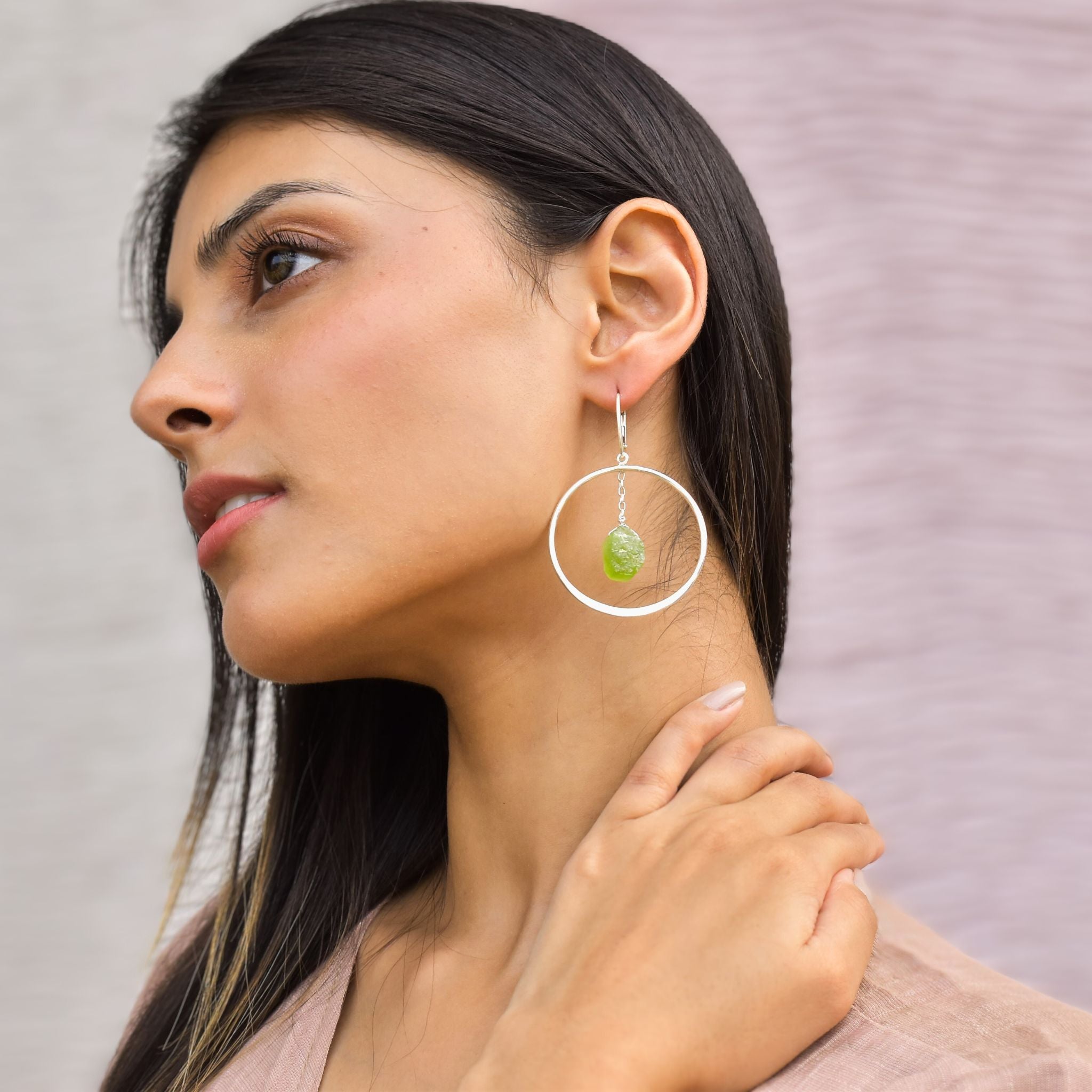 Geode - Peridot Earrings