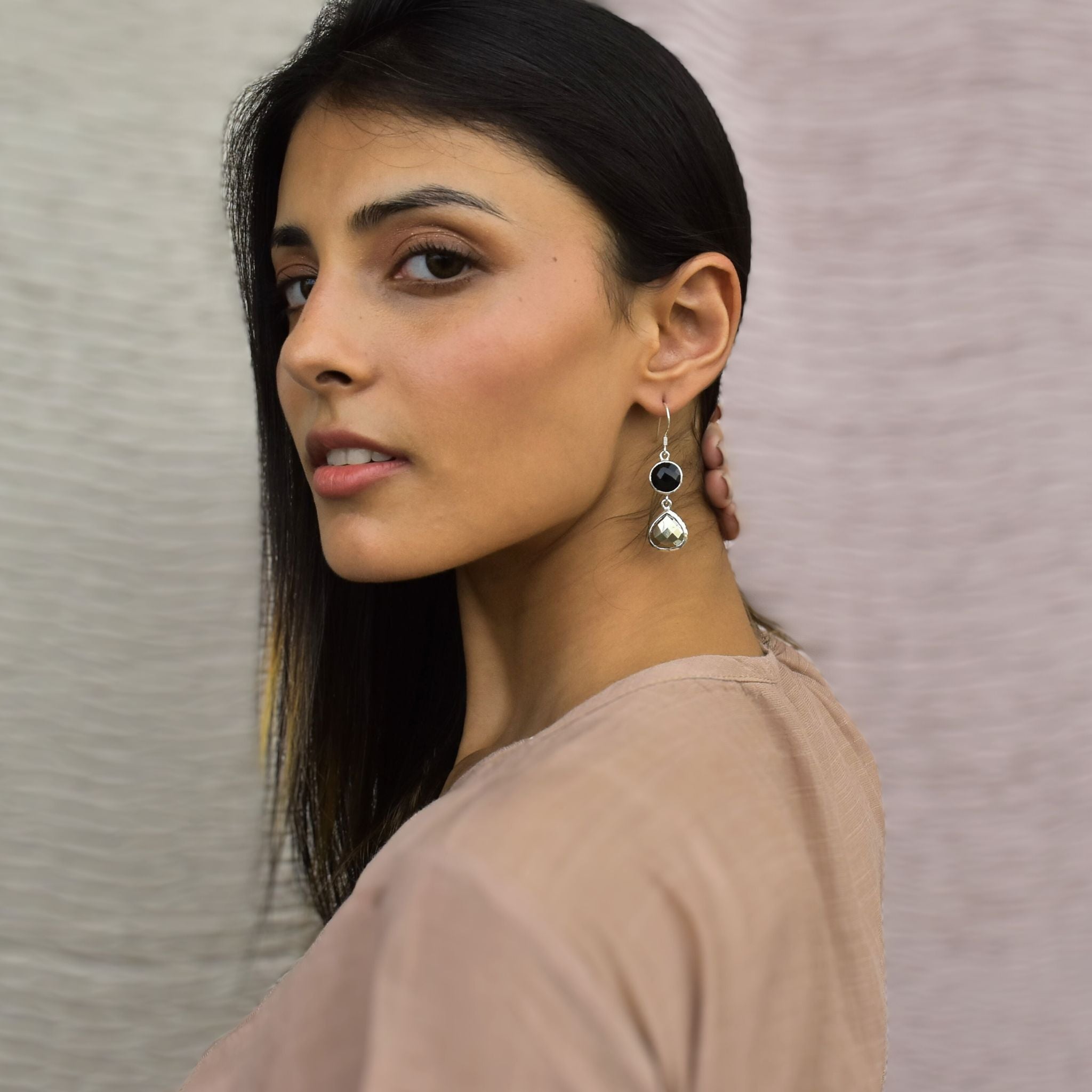 Richie Rich - Black Onyx & Pyrite Earrings