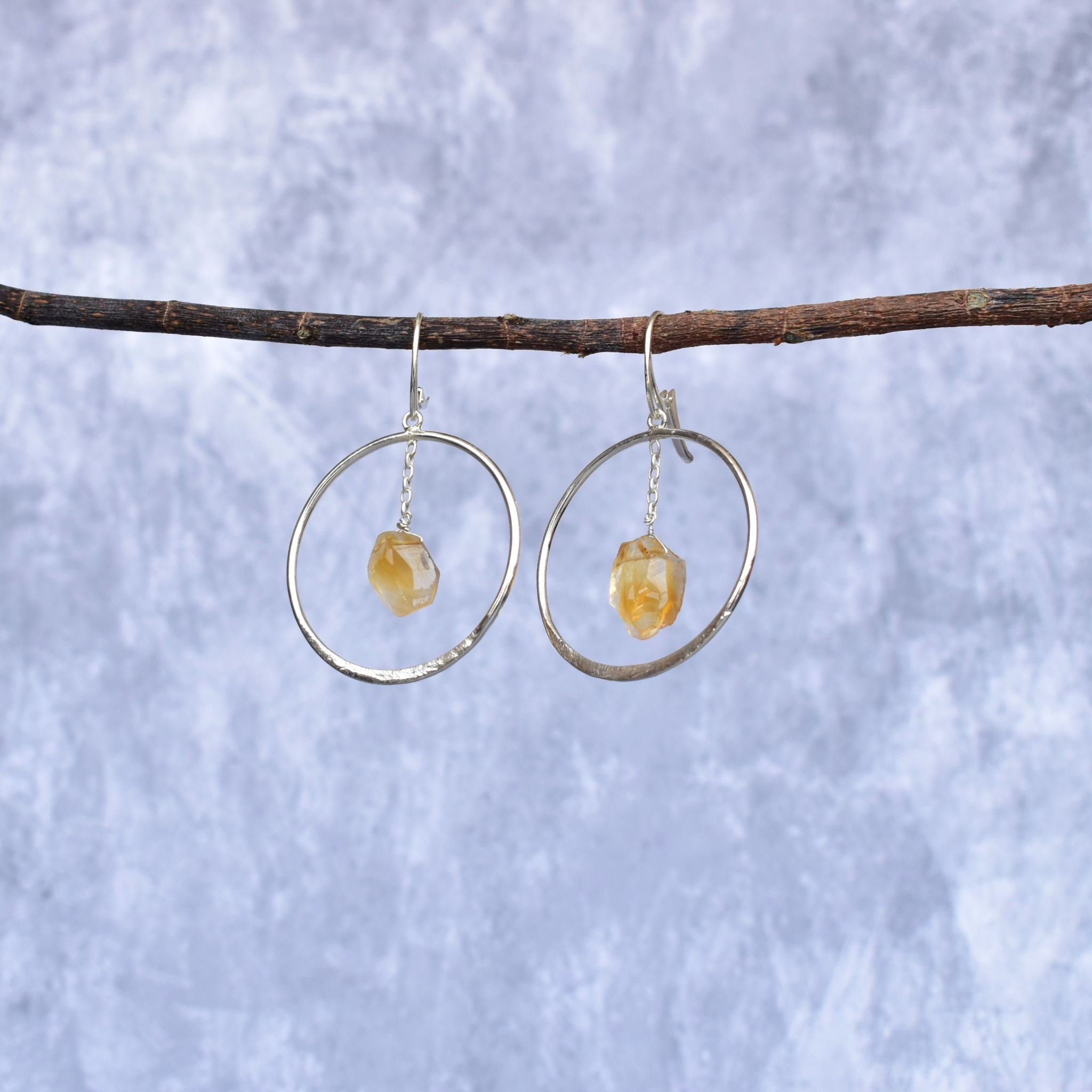 Geode - Citrine Earrings
