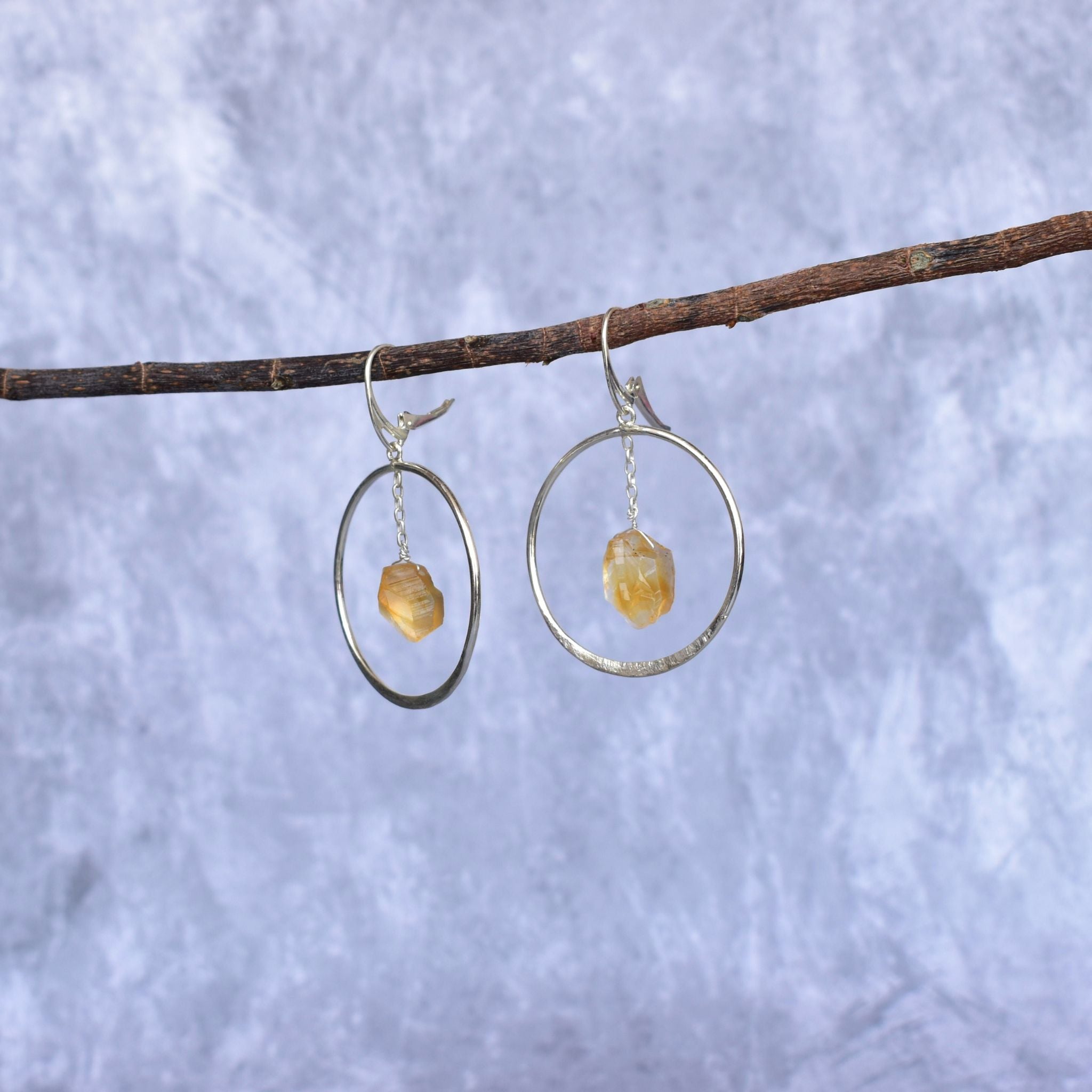 Geode - Citrine Earrings