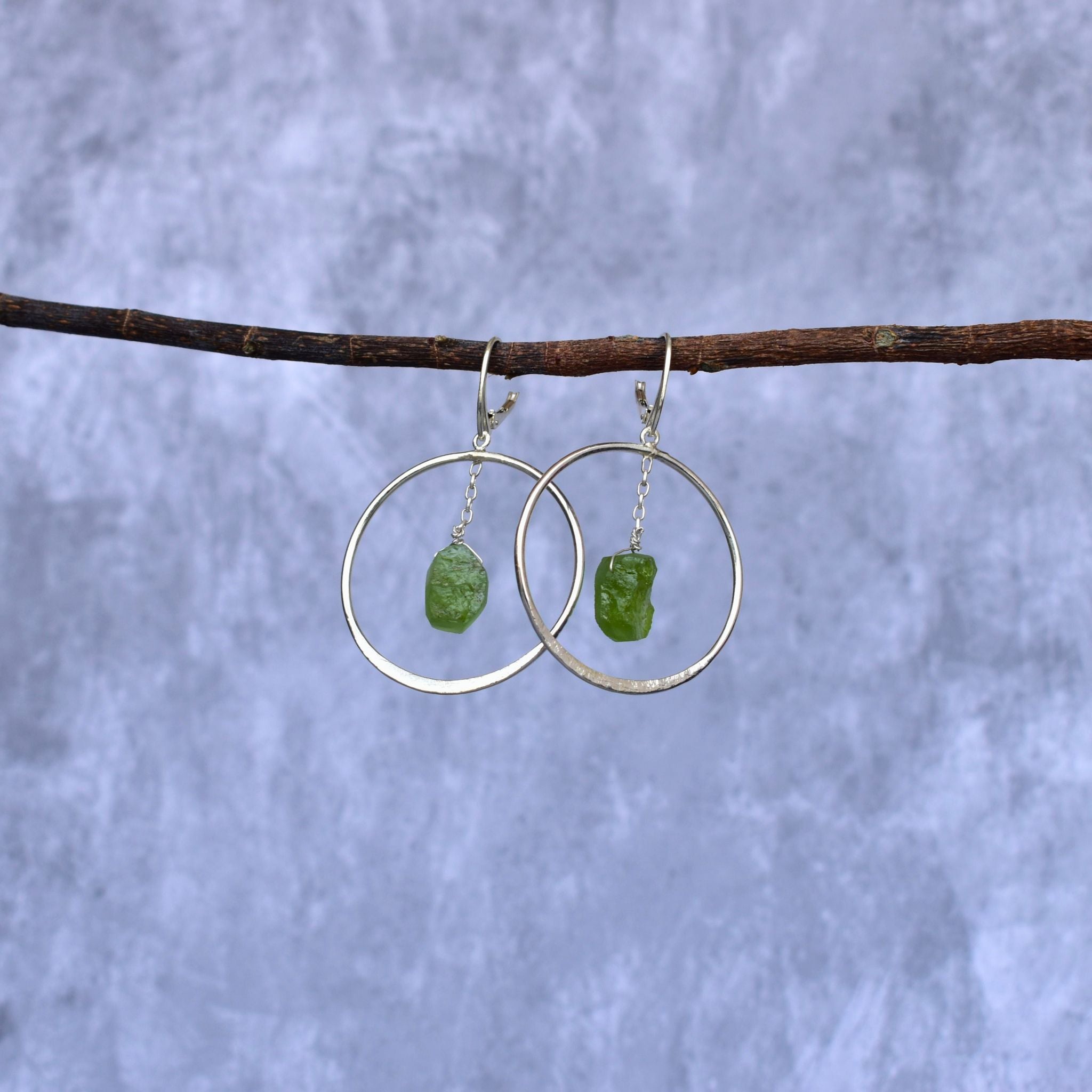 Geode - Peridot Earrings