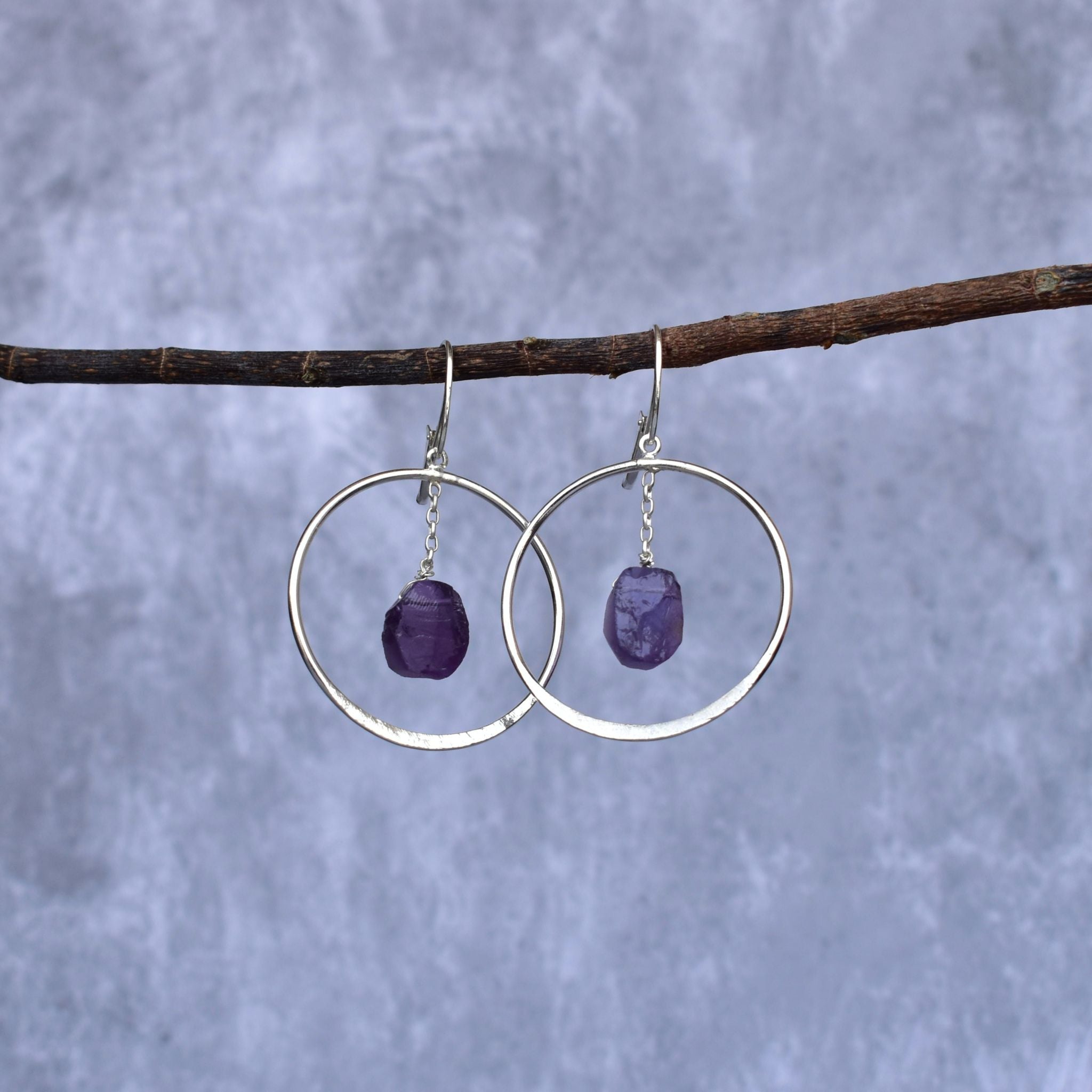 Geode - Amethyst Earrings