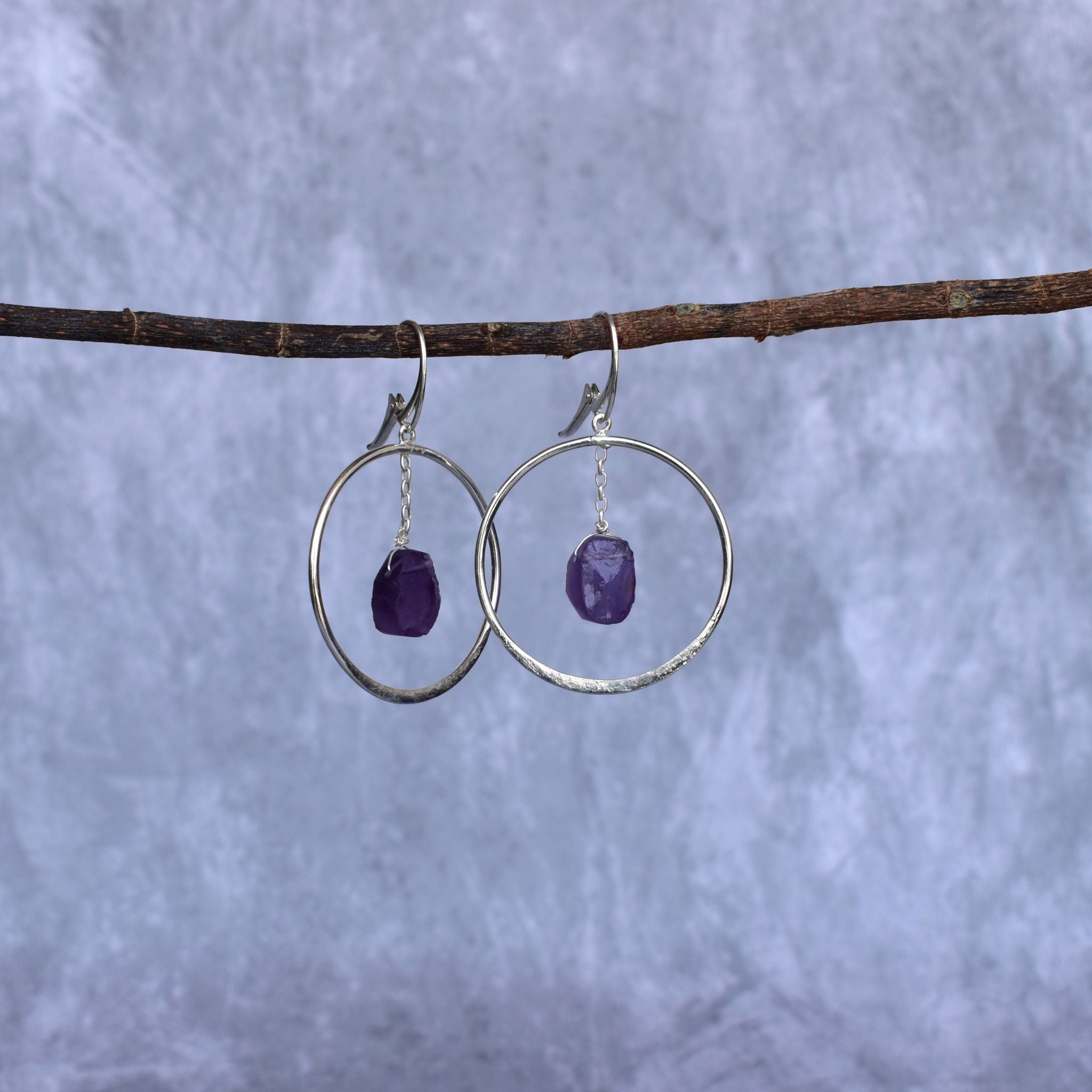 Geode - Amethyst Earrings