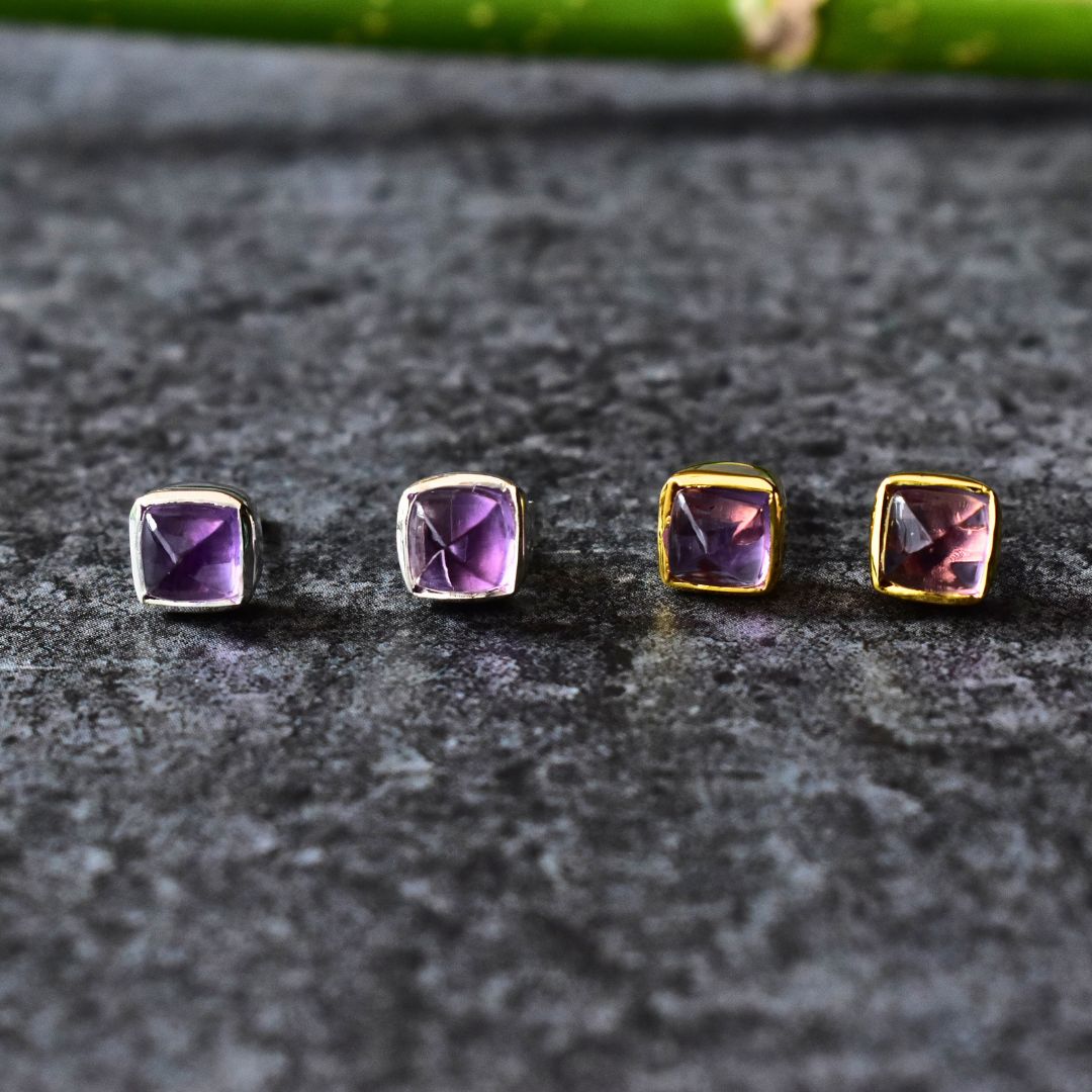 Zuckerhut - Amethyst Ohrstecker