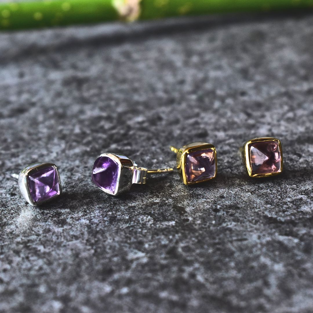 Zuckerhut - Amethyst Ohrstecker