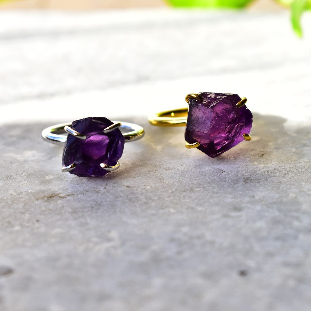 Raw Elegance - Amethyst Ring
