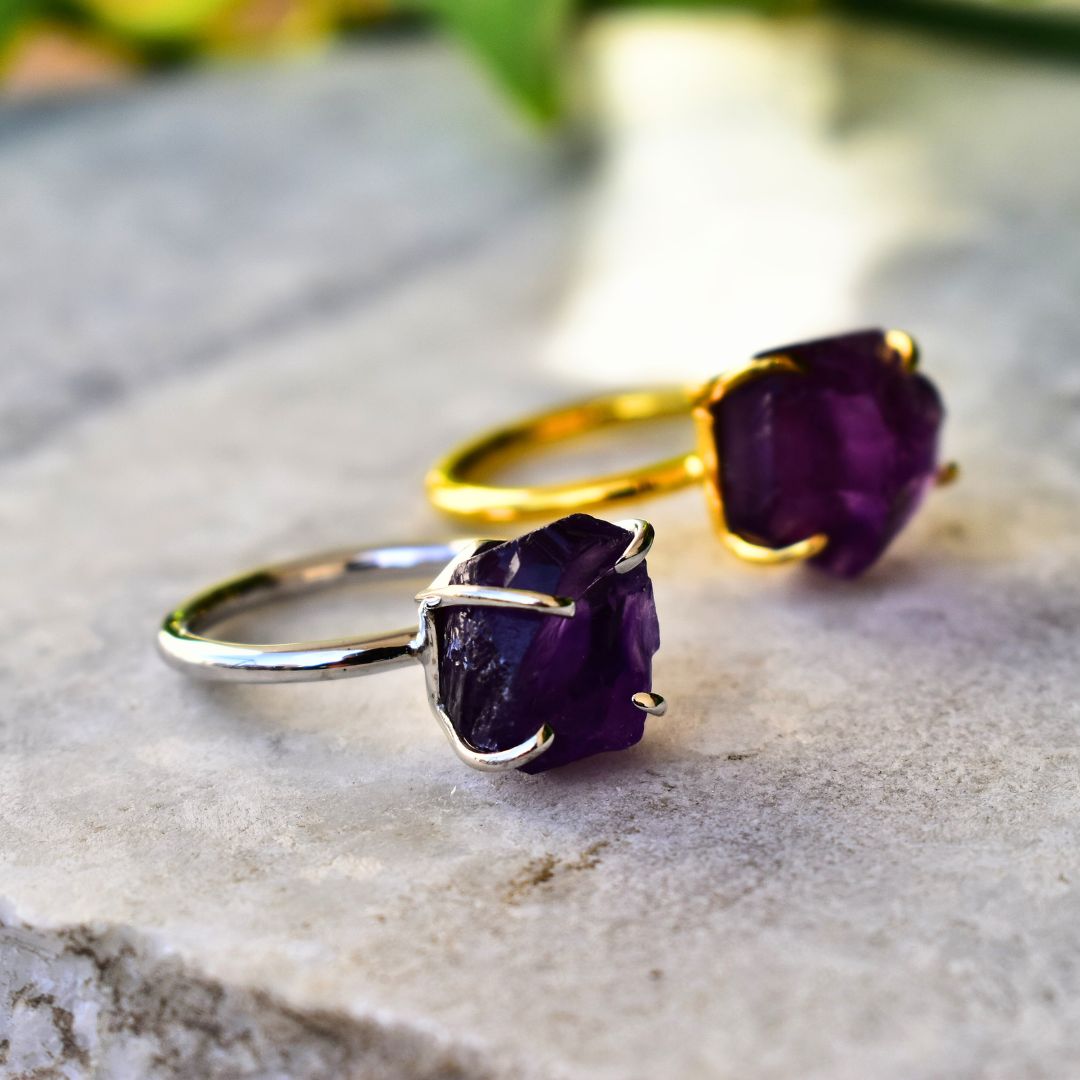 Raw Elegance - Amethyst Ring