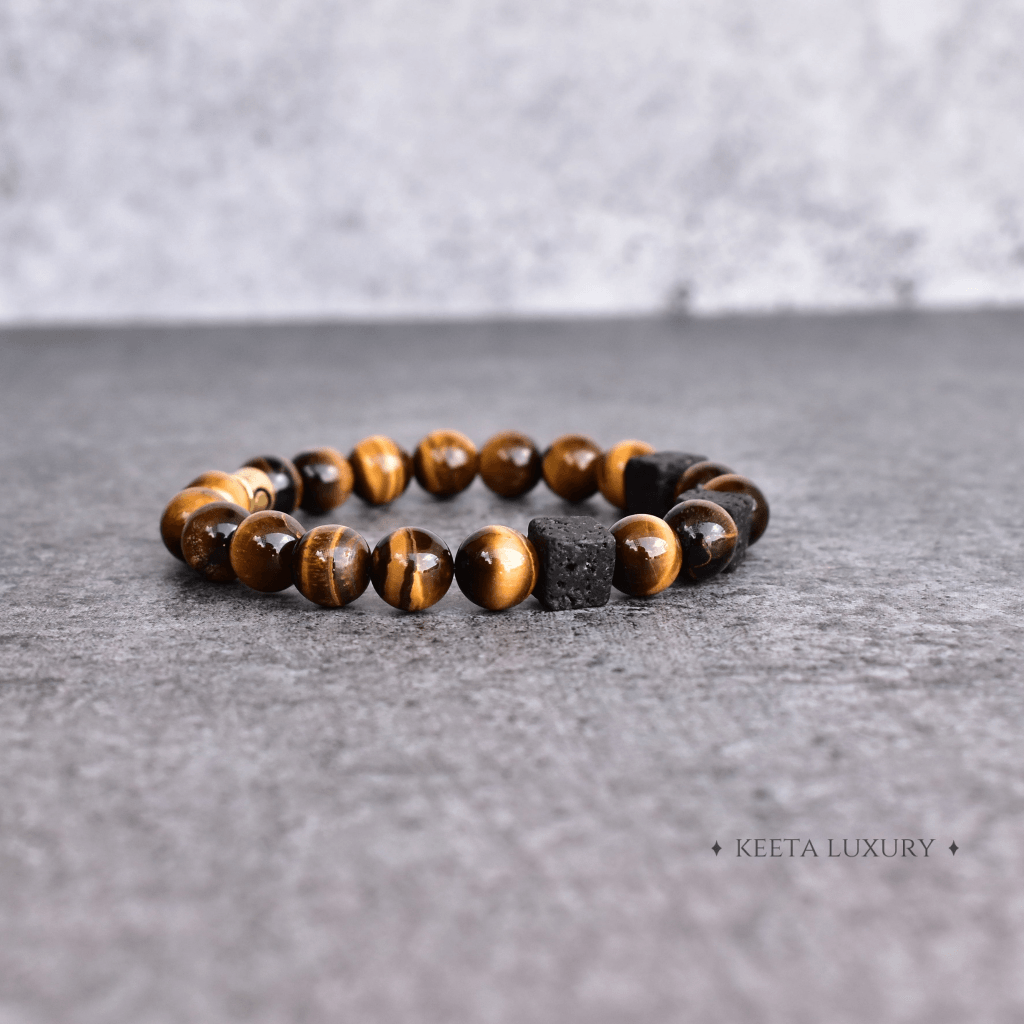 Tiger Eye and Lava Bracelet