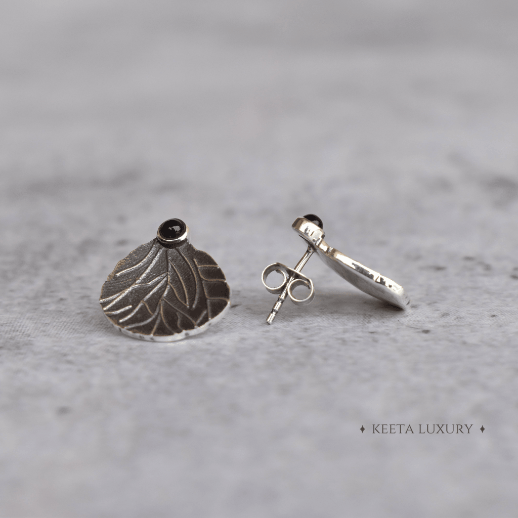Black Rose Petal Studs