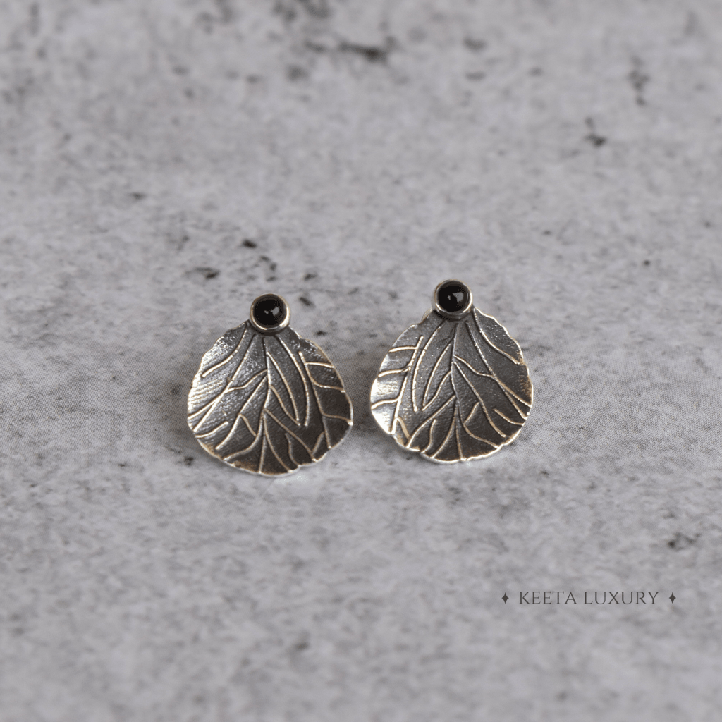 Black Rose Petal Studs