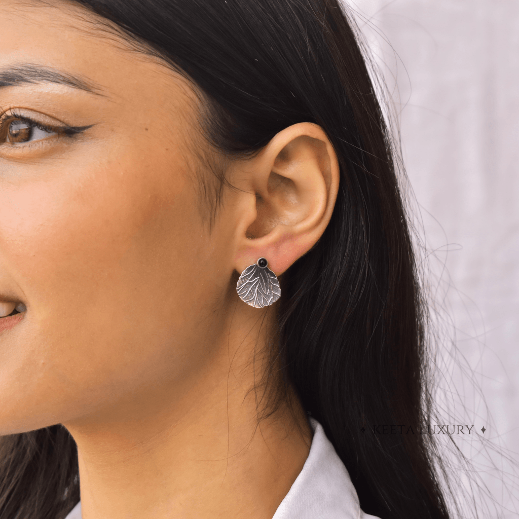 Black Rose Petal Studs