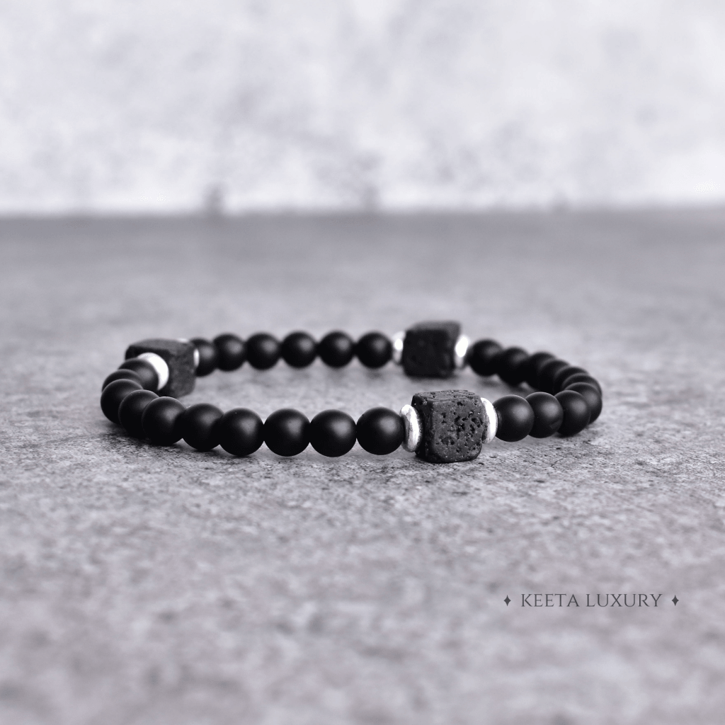 Onyx And Lava Bead Bracelet