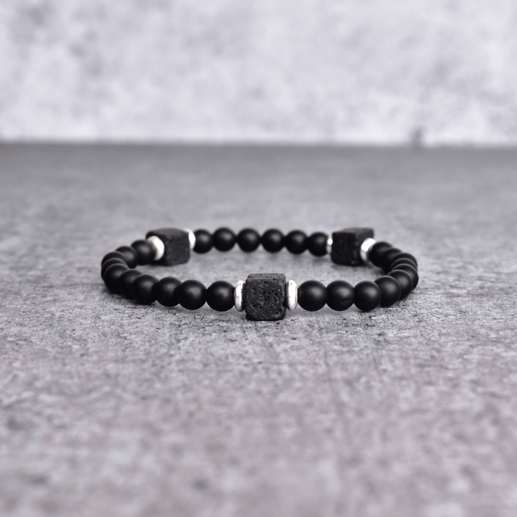 Onyx And Lava Bead Bracelet