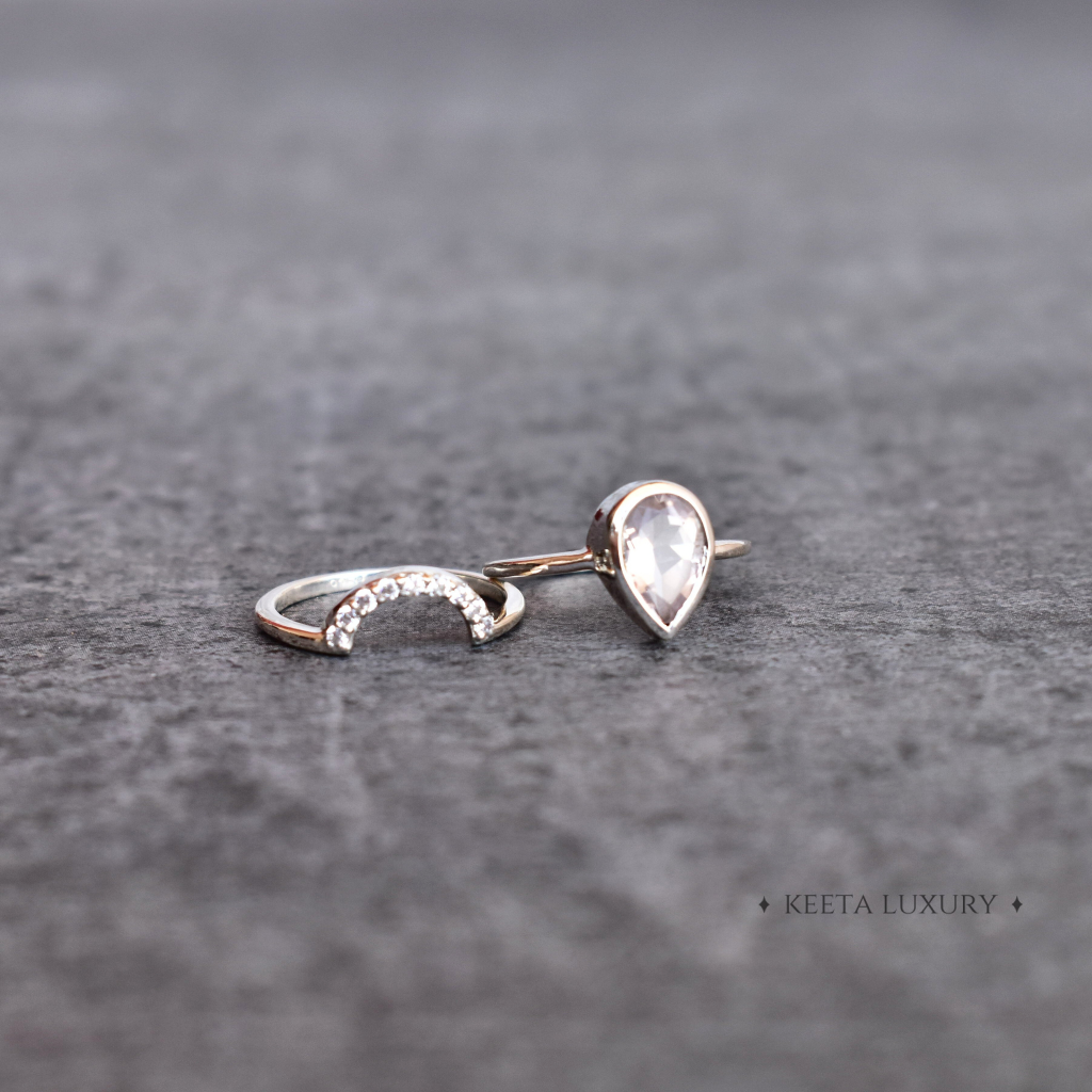 Rose Quartz Ring Set