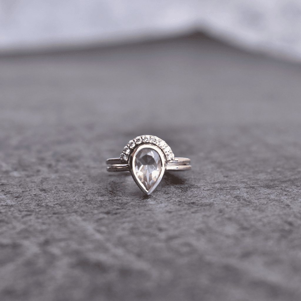 Rose Quartz Ring Set