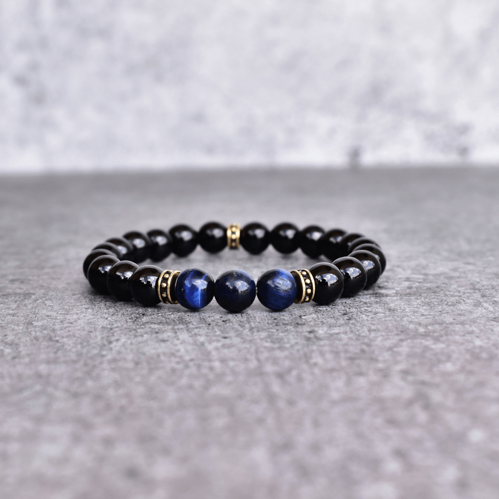Tiger Eye and Onyx Bead Bracelet